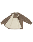Camicia marrone con fantasia quadri e dettagli logo Manuel Ritz