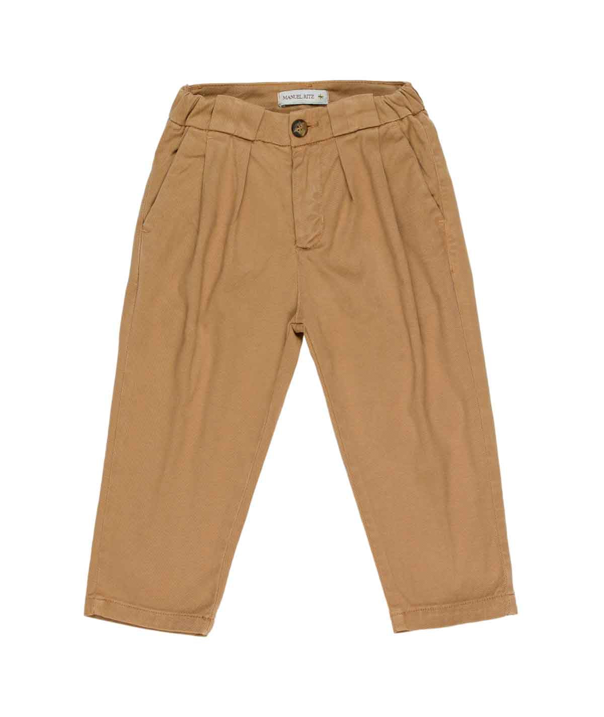 Pantalone beige con dettagli logo Manuel Ritz