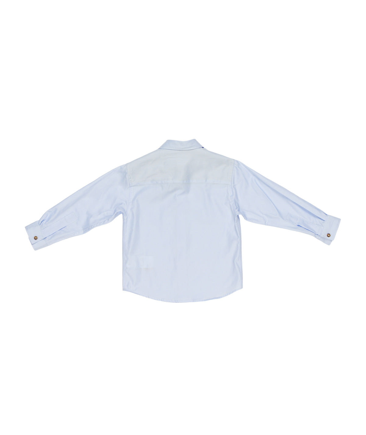 Camicia azzurra con dettagli militari e logo Manuel Ritz
