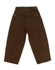 Pantalone cinque tasche marrone con dettagli logo Manuel Ritz