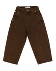 Pantalone cinque tasche marrone con dettagli logo Manuel Ritz
