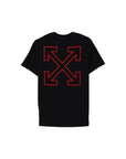 T-shirt nera con stampa rossa Off-white