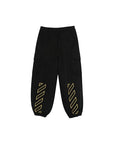 Pantalone cargo nero con stampa logo giallo Off-White