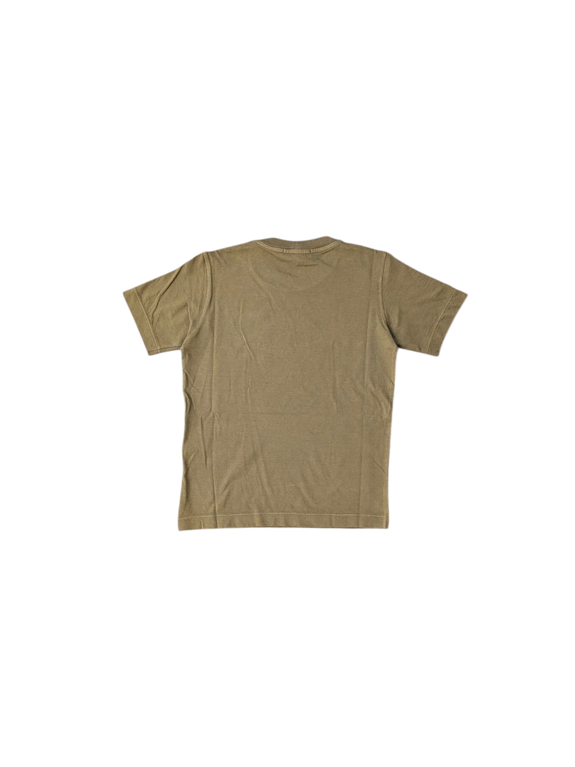 T-shirt verde con logo cucito Stone Island