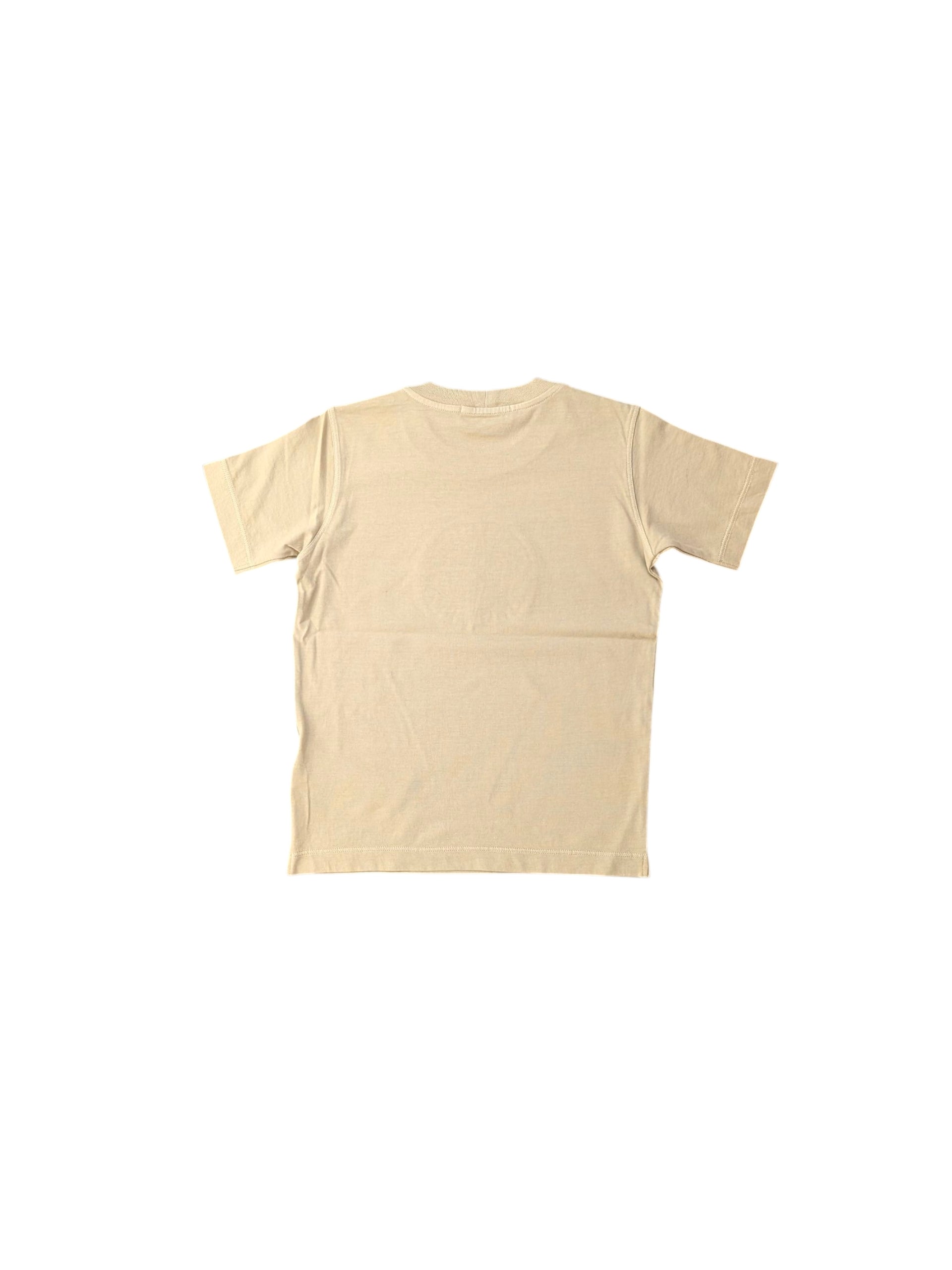 T-shirt beige con logo cucito Stone Island