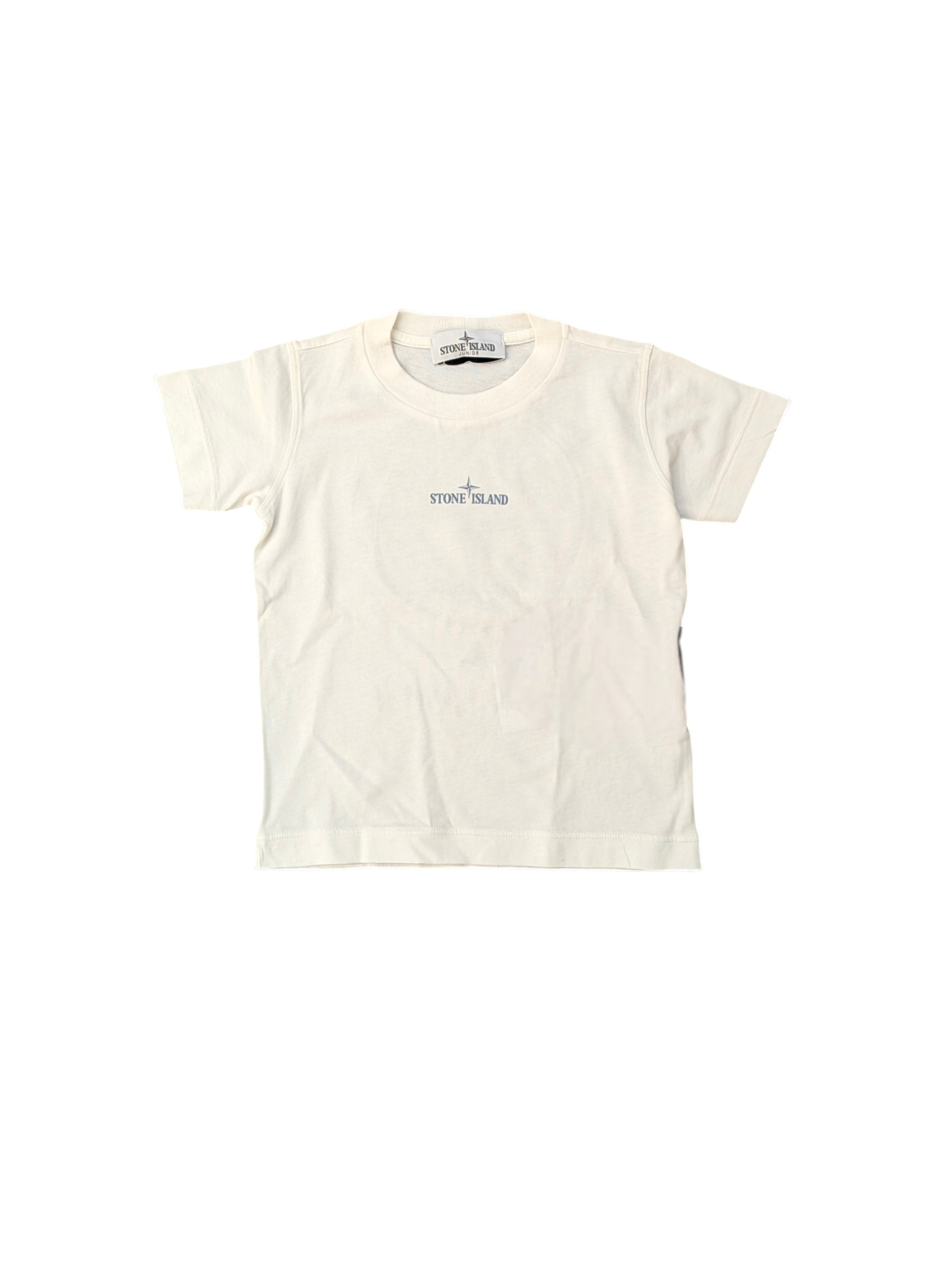 T-shirt bianca con stampa logo Stone Island