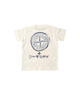 T-shirt bianca con stampa logo Stone Island