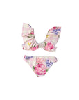 Costume bikini rosa con stampa fiori Monnalisa
