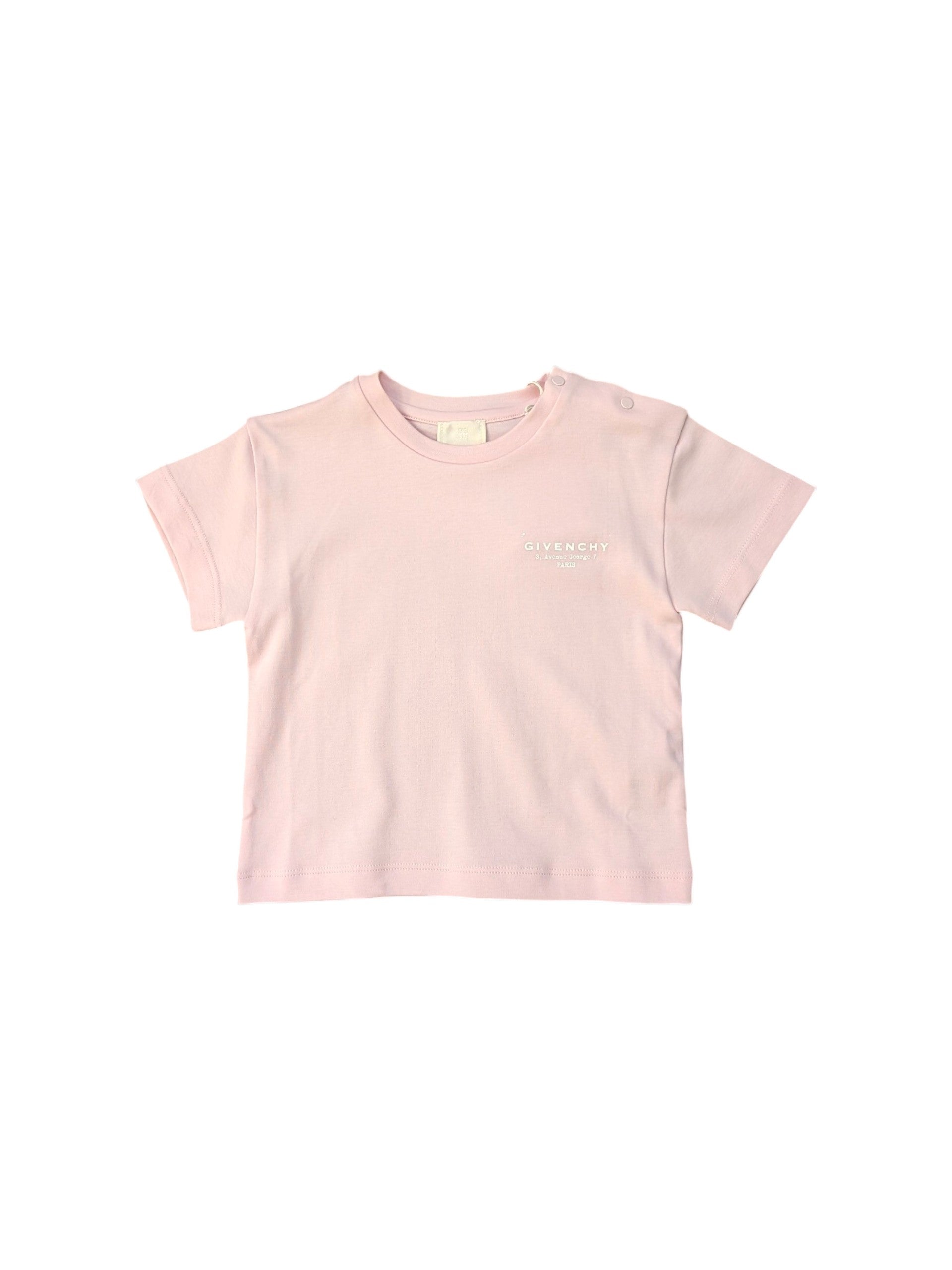 T-shirt rosa con stampa logo Givenchy