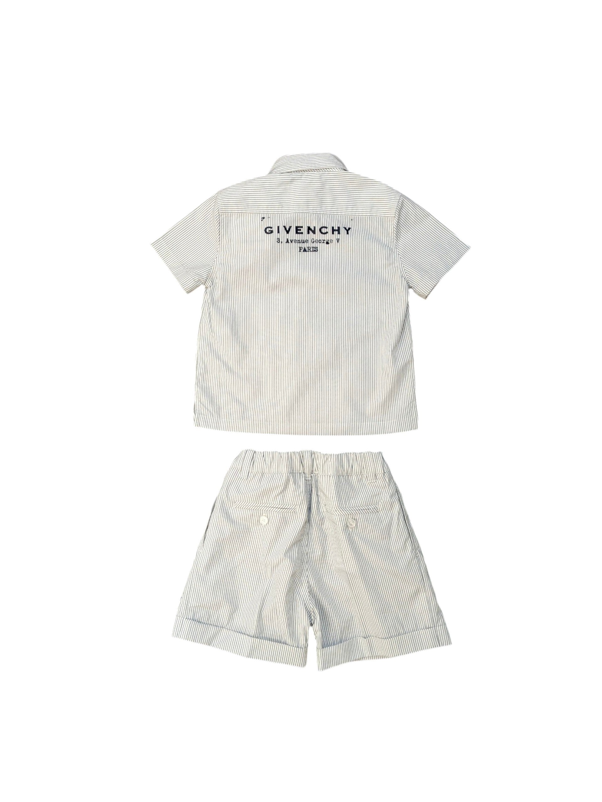 Completo camicia e bermuda a righe Givenchy
