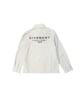 Camicia bianca a righe con stampa logo Givenchy