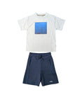 Completo t-shirt azzurra e bermuda blu Boss