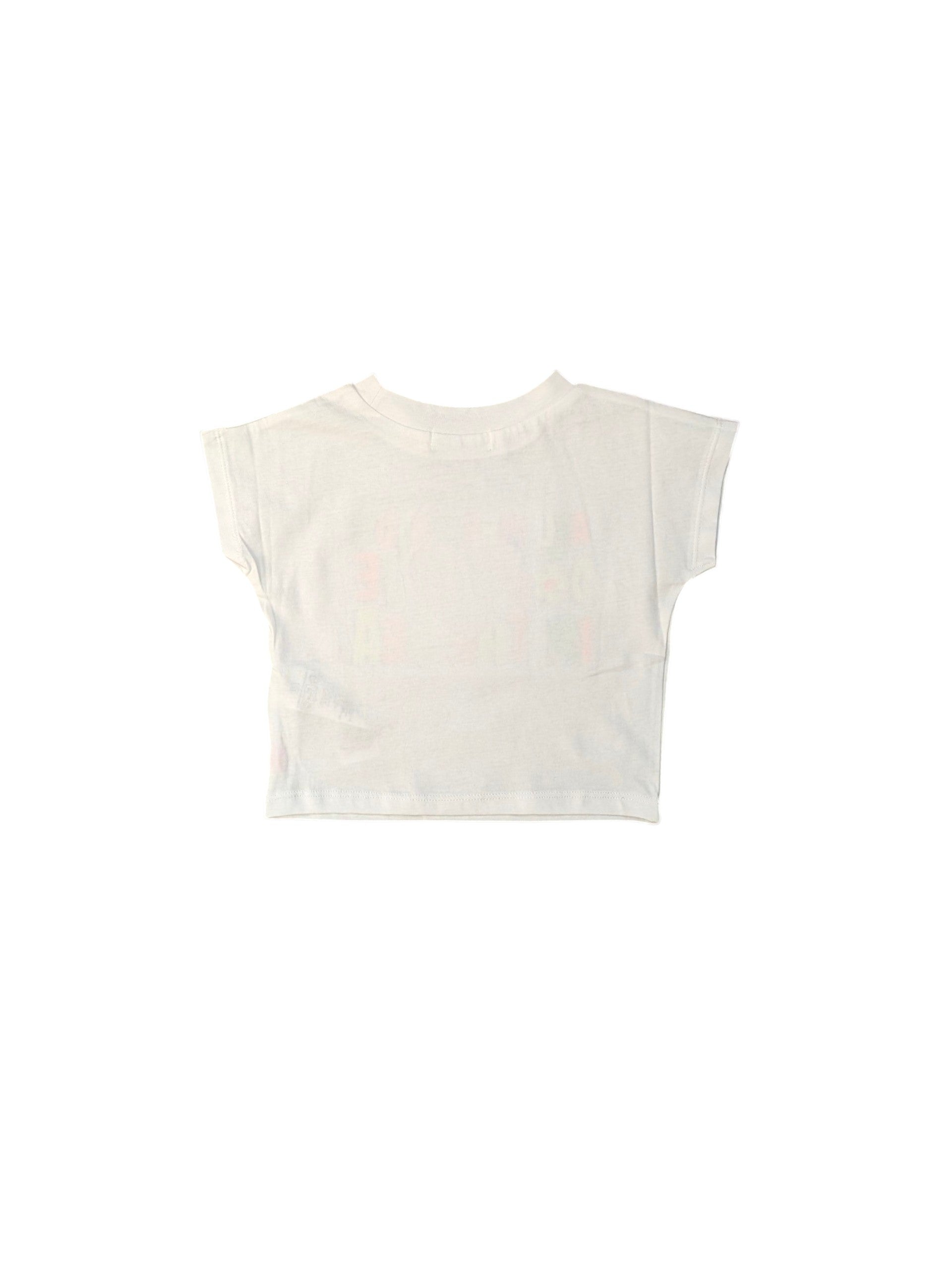 T-shirt bianca con stampa frontale e paillettes Billieblush