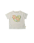 T-shirt bianca con dettagli perline e paillettes cucite Billieblush