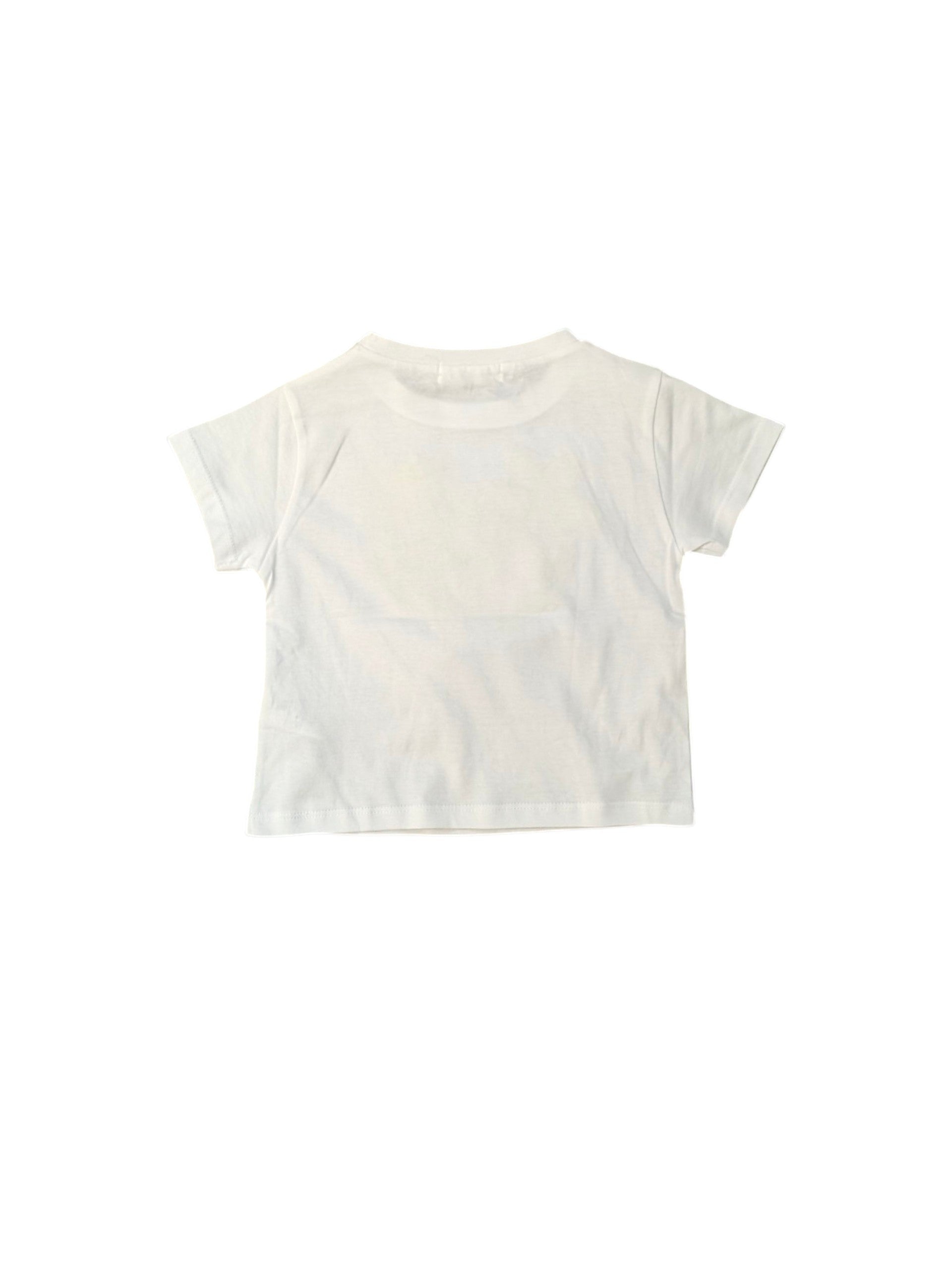 T-shirt bianca con dettagli perline e paillettes cucite Billieblush