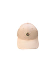 Cappello con visiera rosa con patch logo Moncler