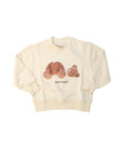 Felpa panna con stampa orso Palm Angels