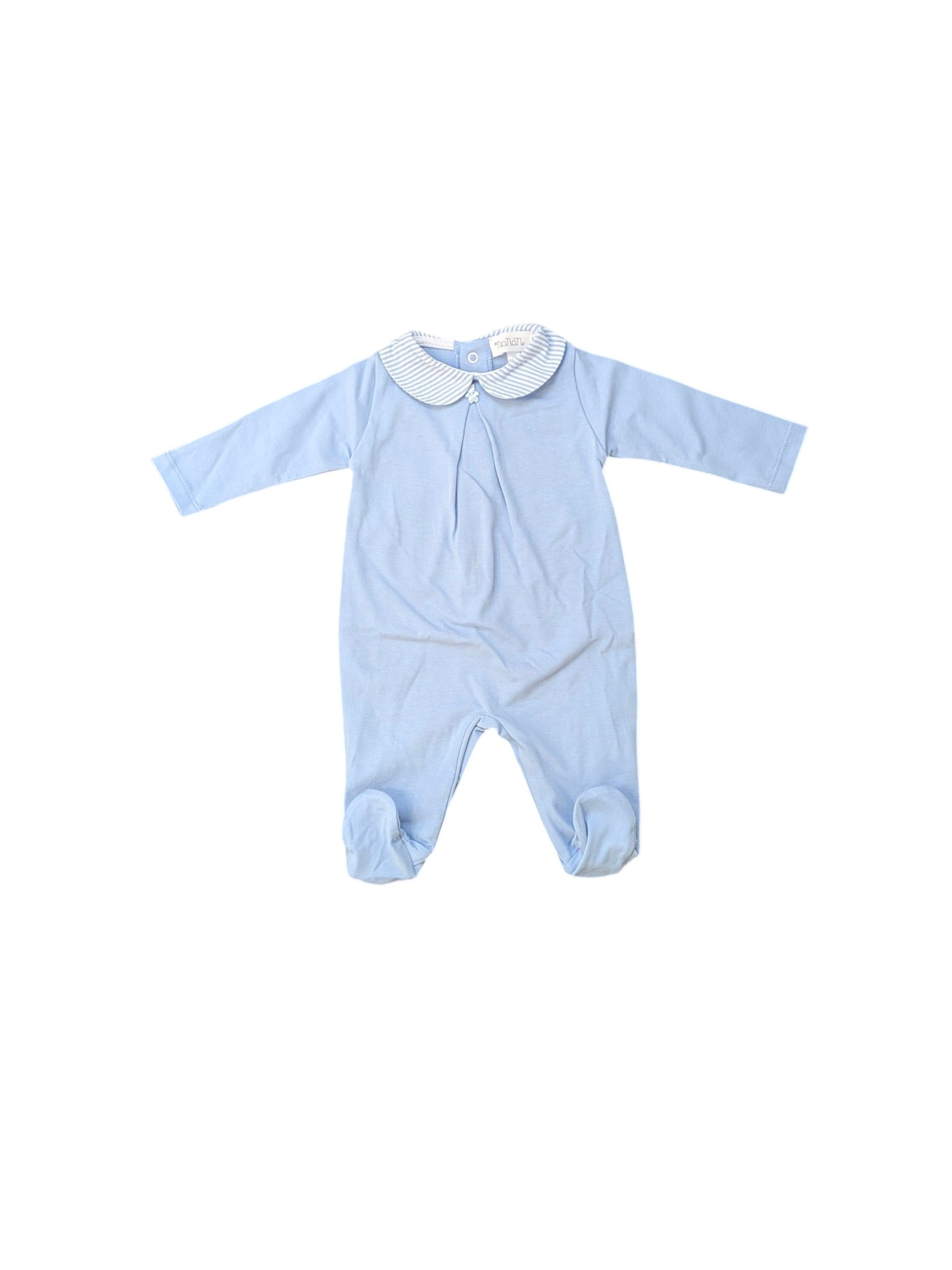 Tutina azzurra con orsetto cucito Nanan