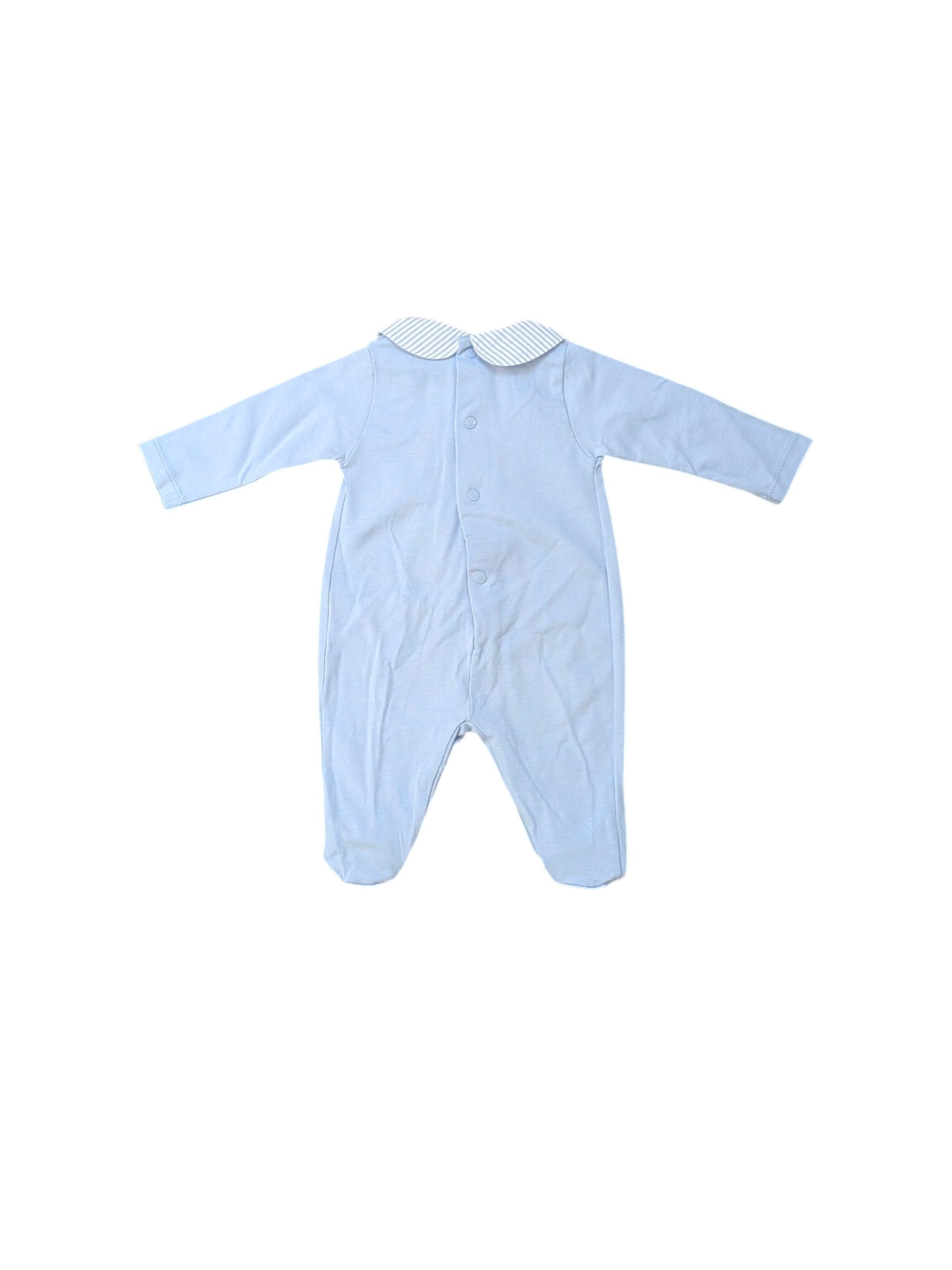 Tutina azzurra con orsetto cucito Nanan