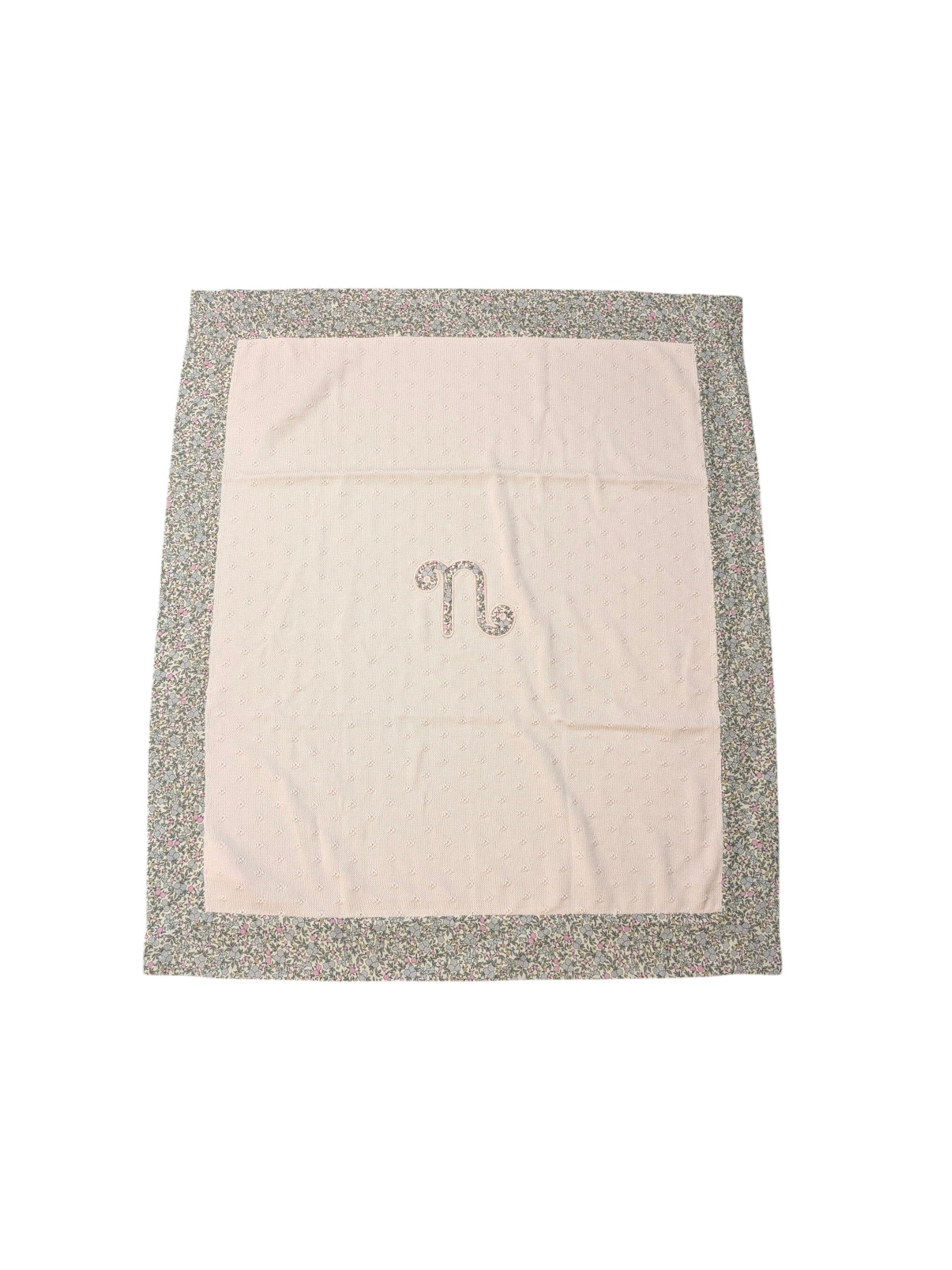 Coperta rosa con dettaglio cucito logo Nanan
