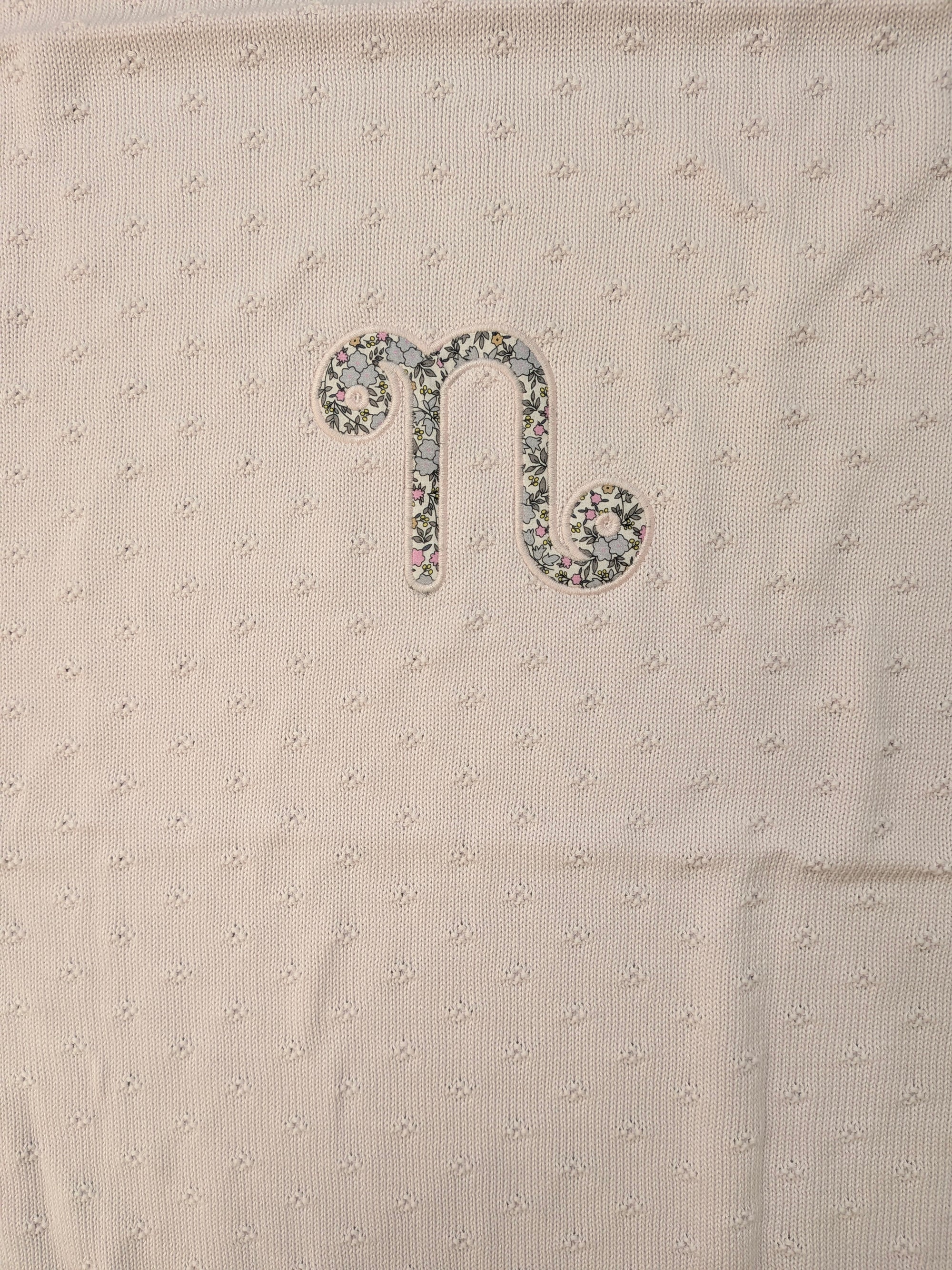 Coperta rosa con dettaglio cucito logo Nanan