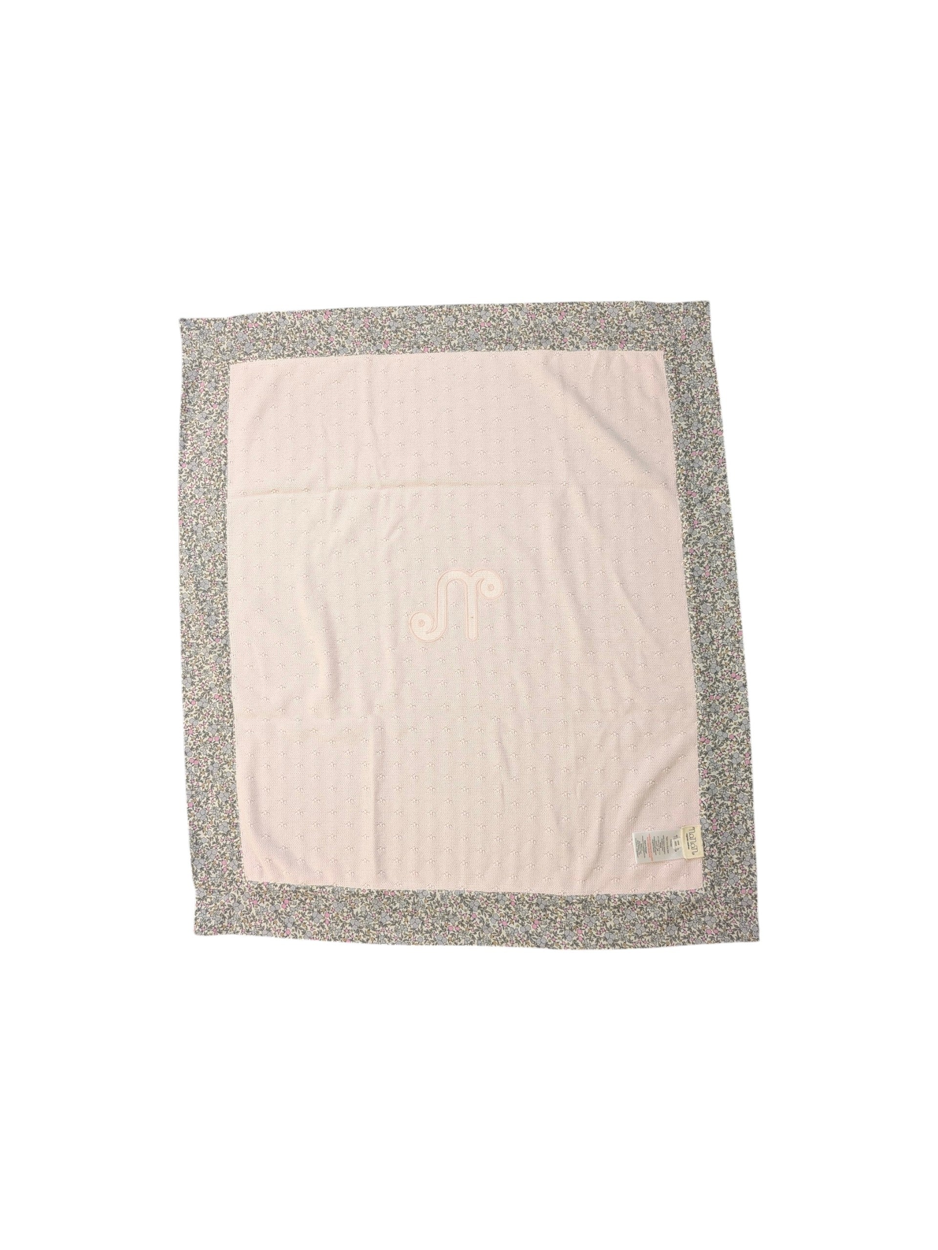 Coperta rosa con dettaglio cucito logo Nanan