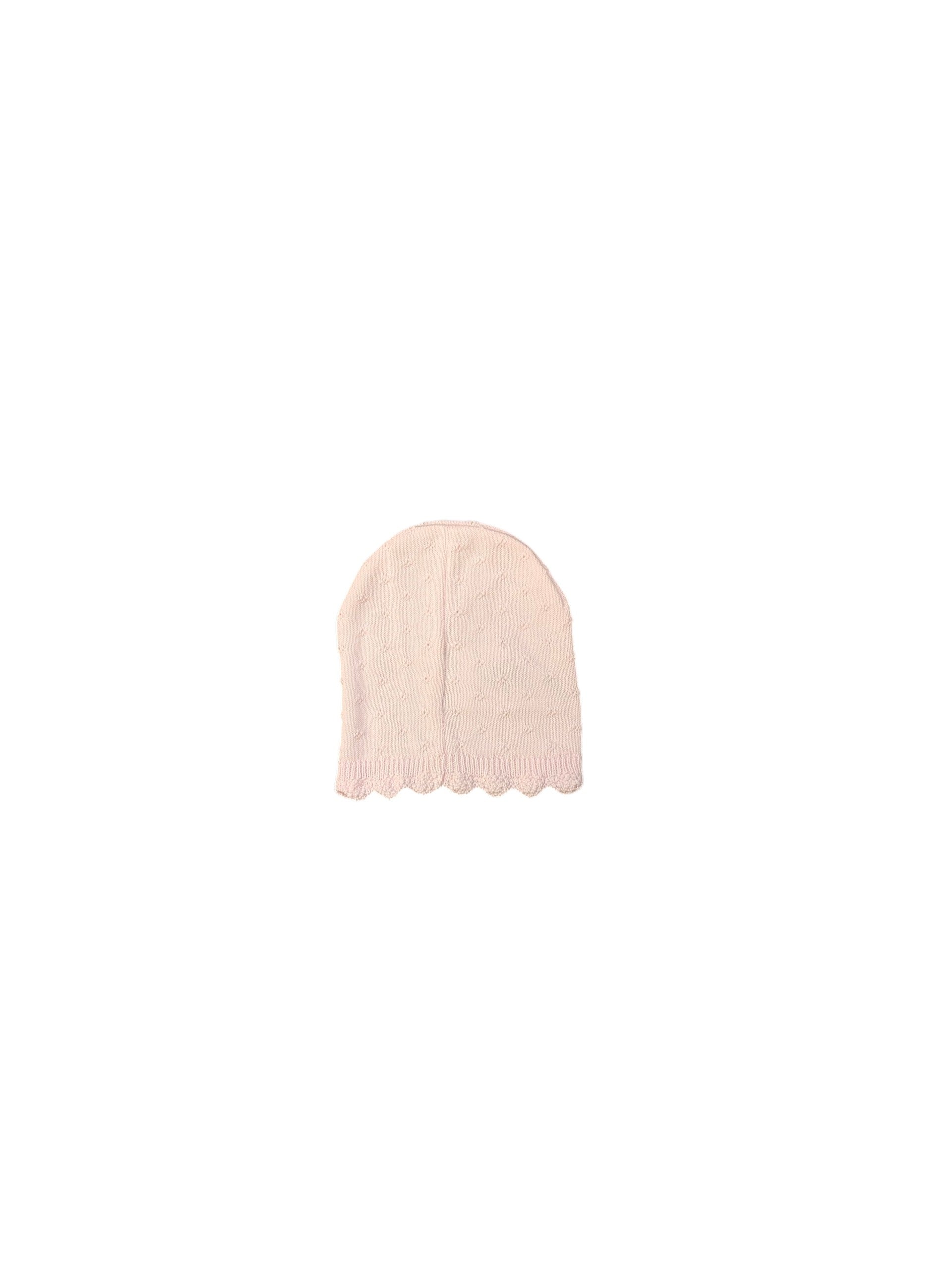 Cappello rosa in filo con dettaglio orso cucito Nanan