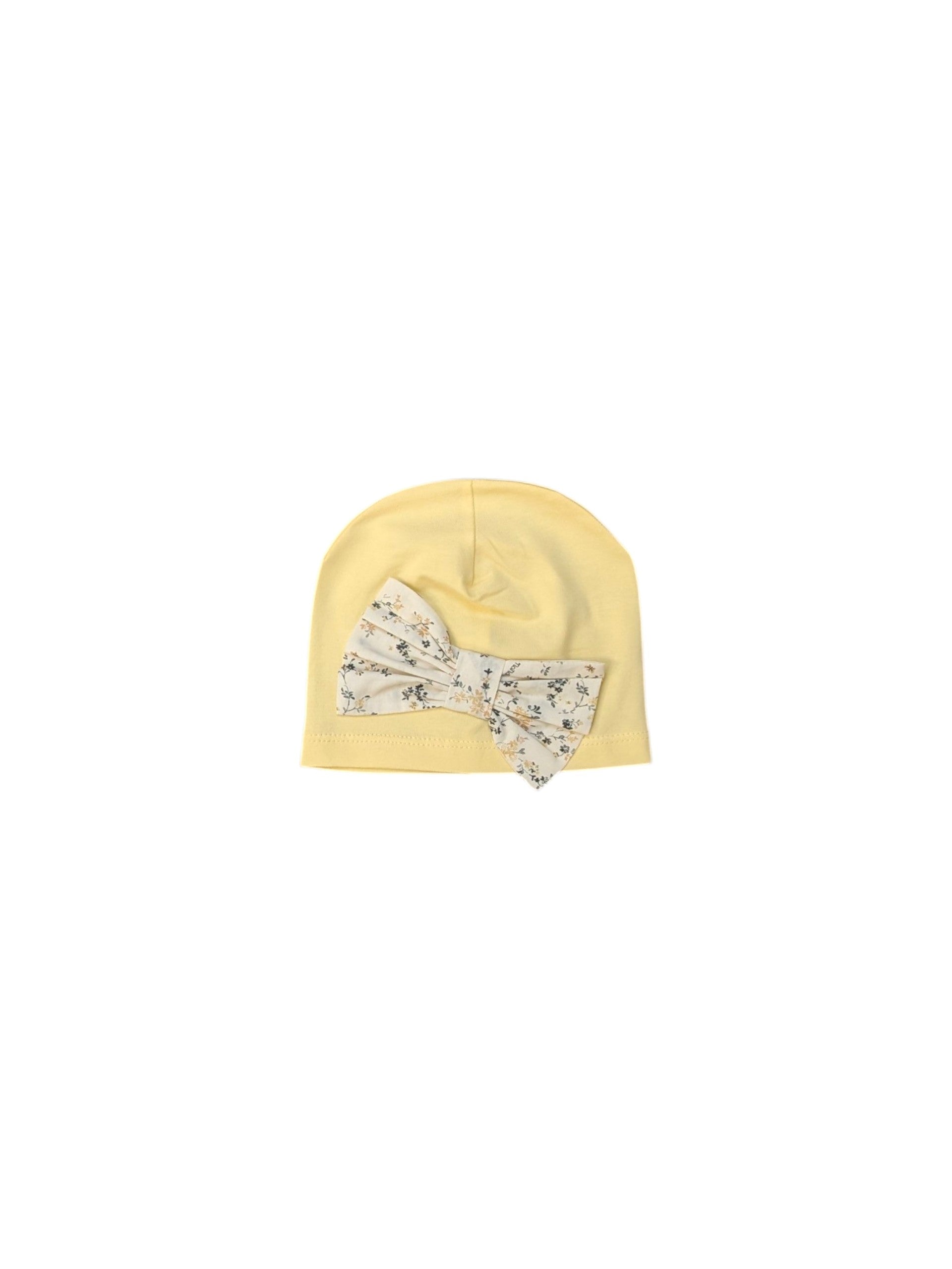 Cappello giallo con fiocco a fiori cucito Nanan