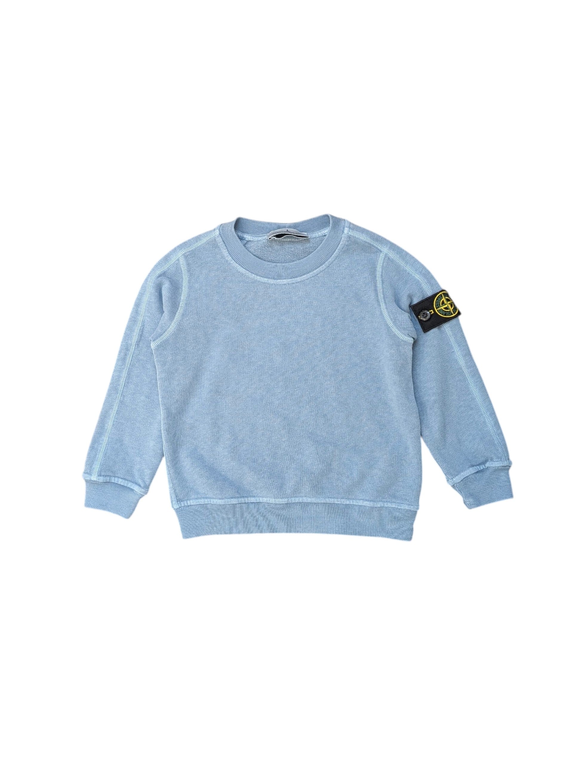 Felpa azzurra con dettaglio patch Stone Island