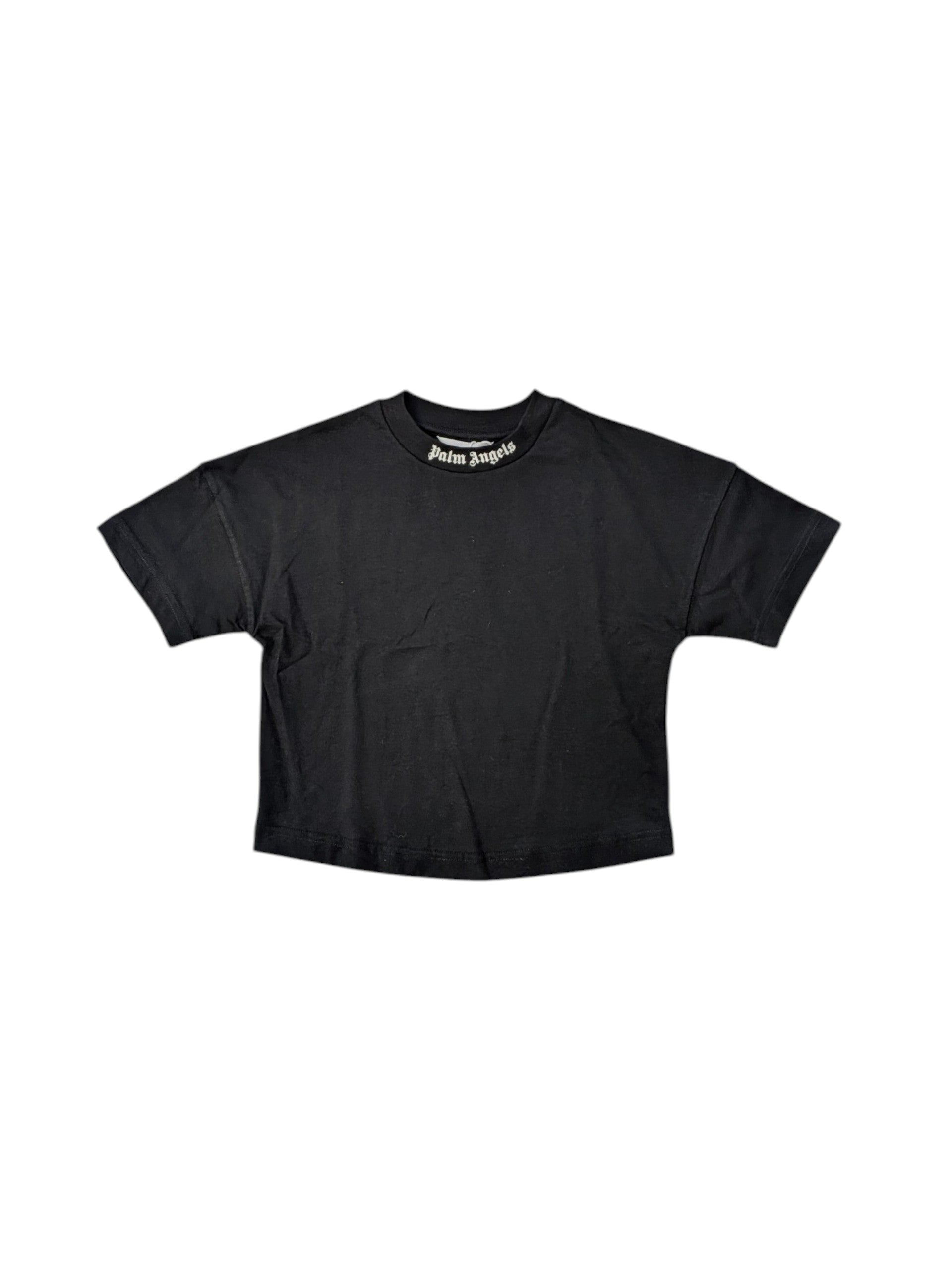 T-shirt nera con dettagli stampe Palm Angels