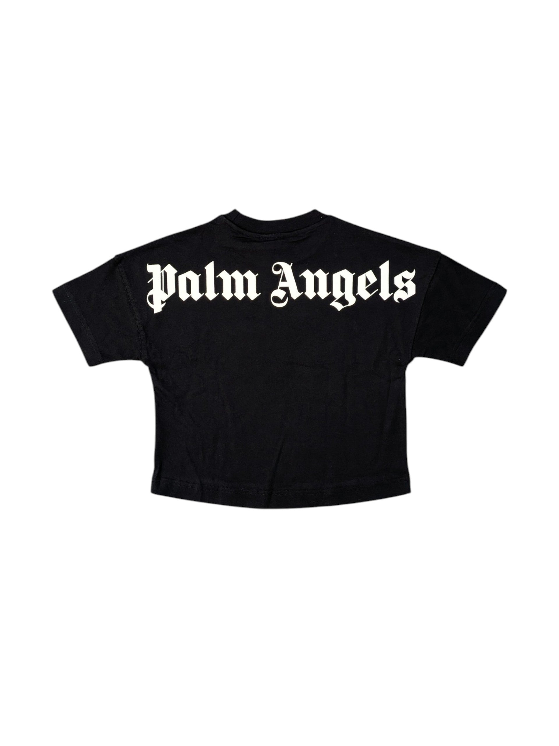 T-shirt nera con dettagli stampe Palm Angels