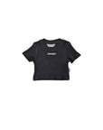 T-shirt cropped a costine nera Palm Angels