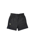 Bermuda nero in felpa con patch logo Lacoste