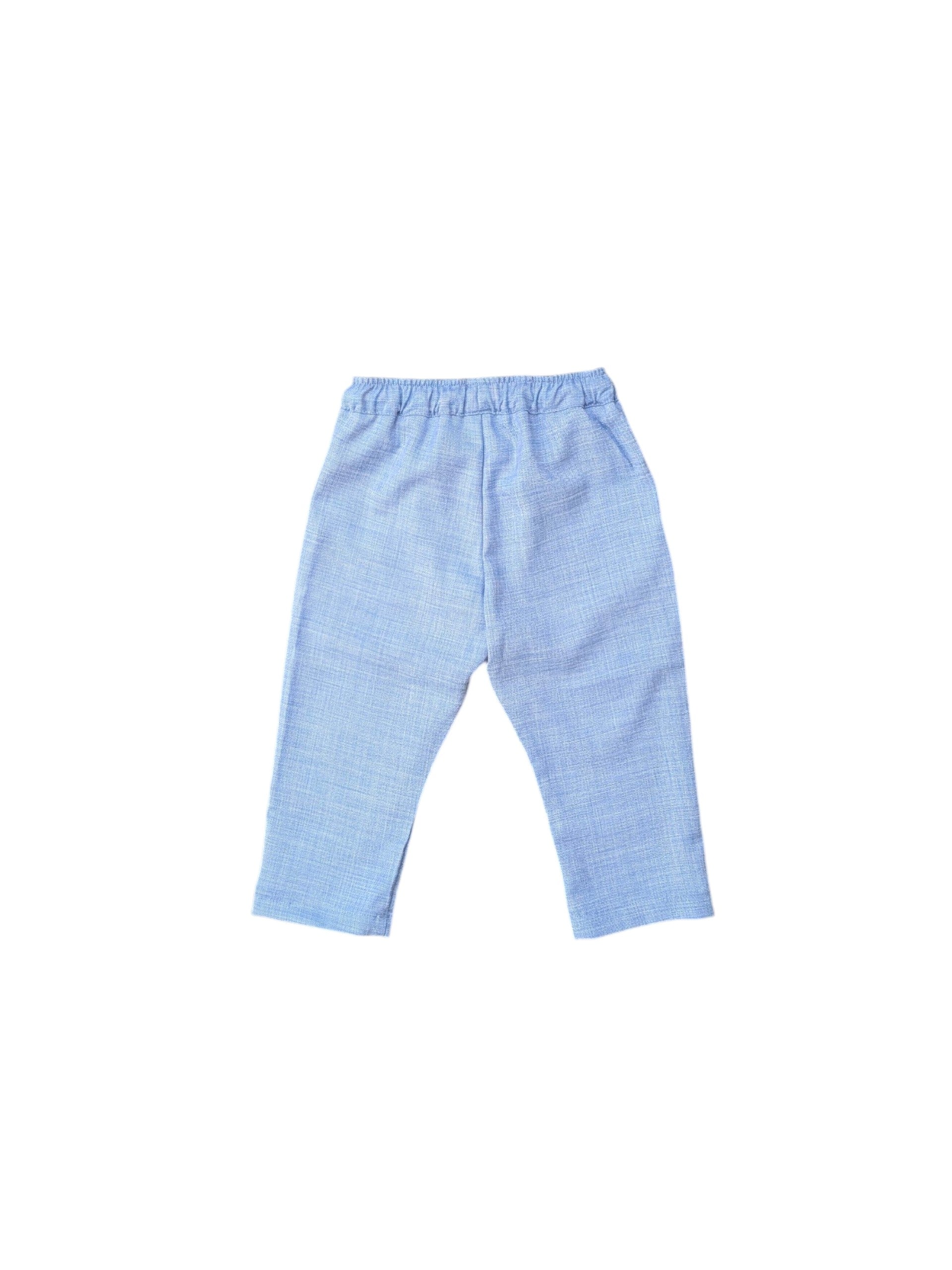 Pantalone azzurro con dettaglio logo cucito Atipico