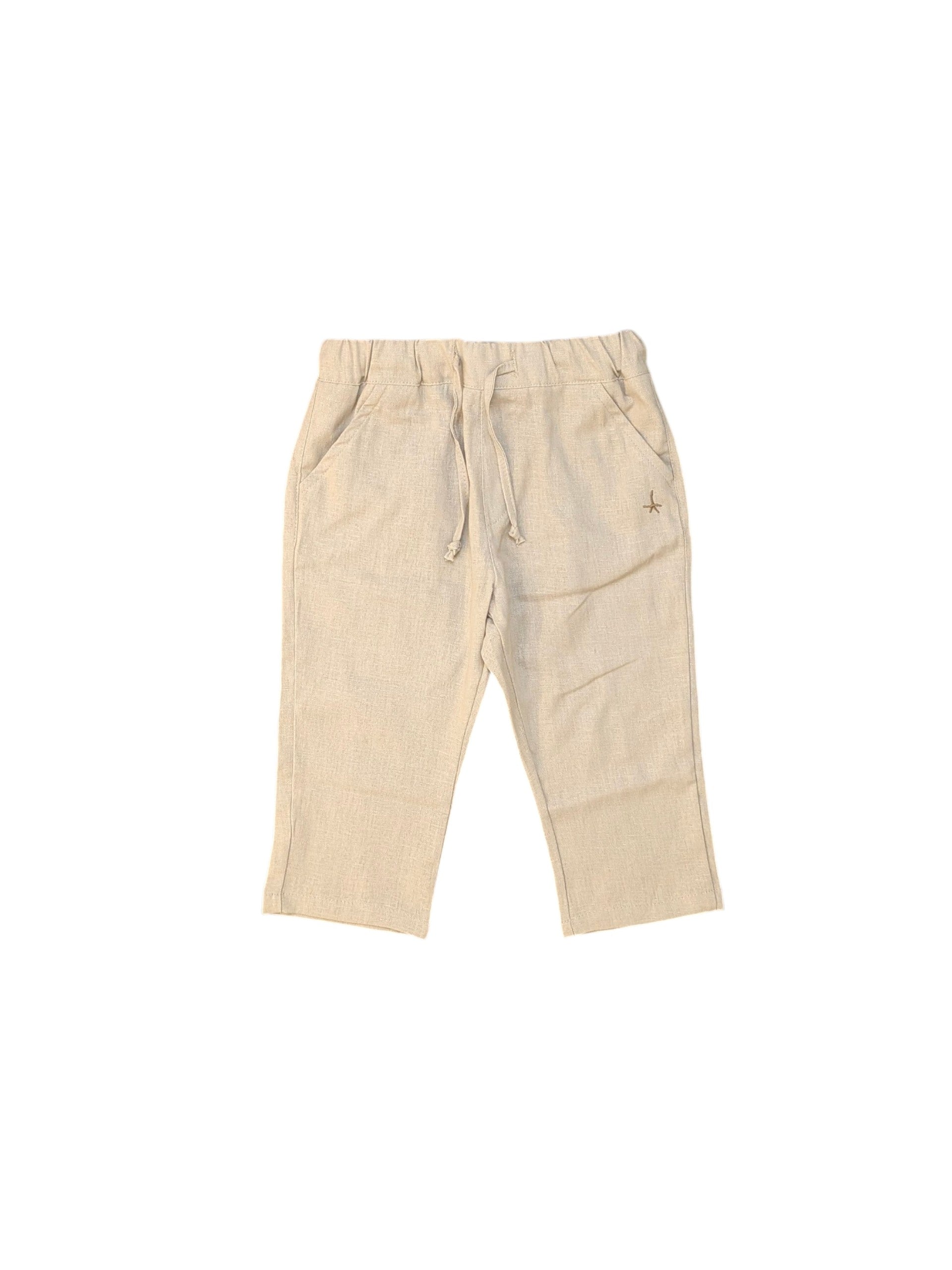 Pantalone beige con dettaglio logo cucito Atipico