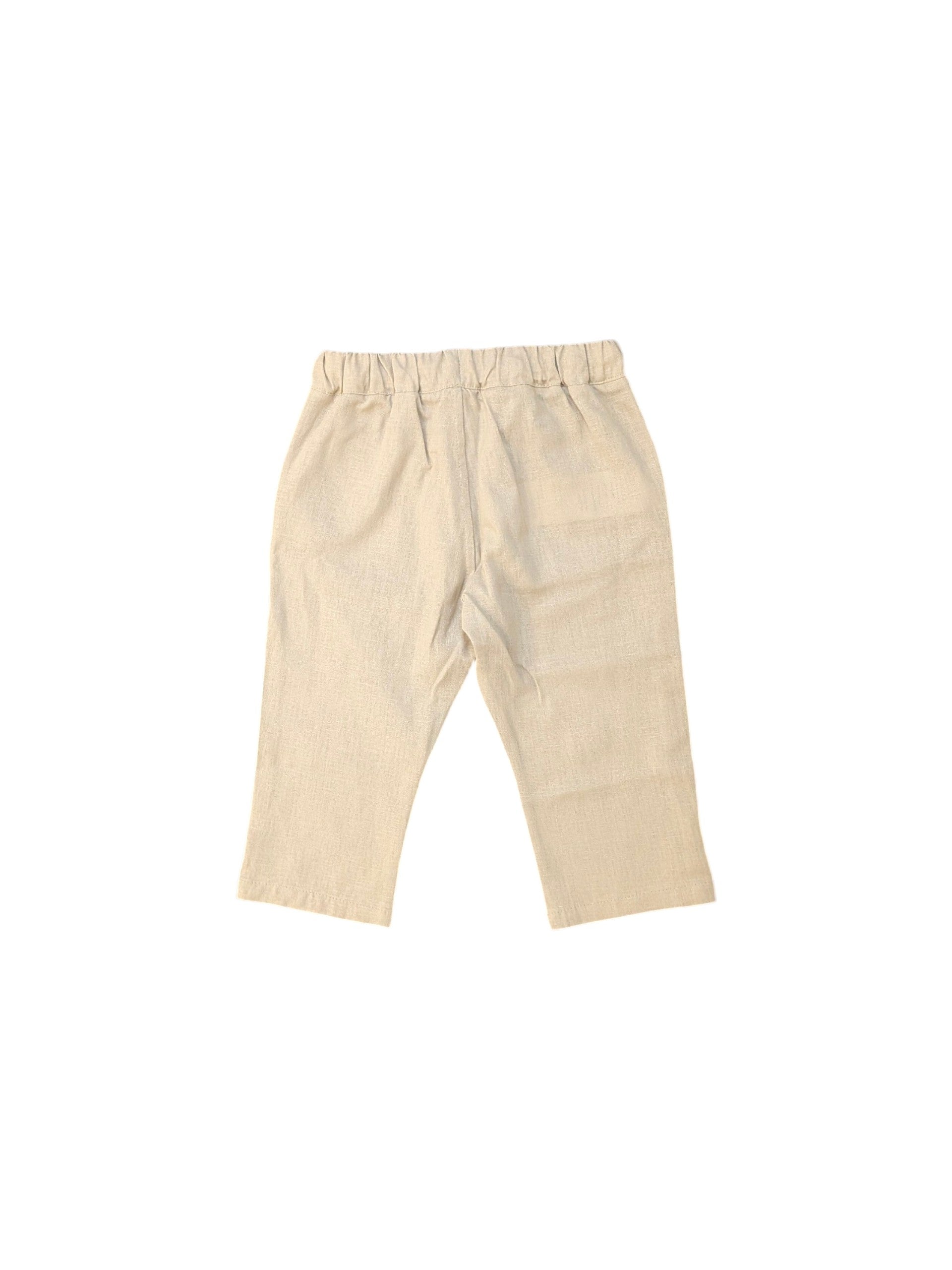 Pantalone beige con dettaglio logo cucito Atipico