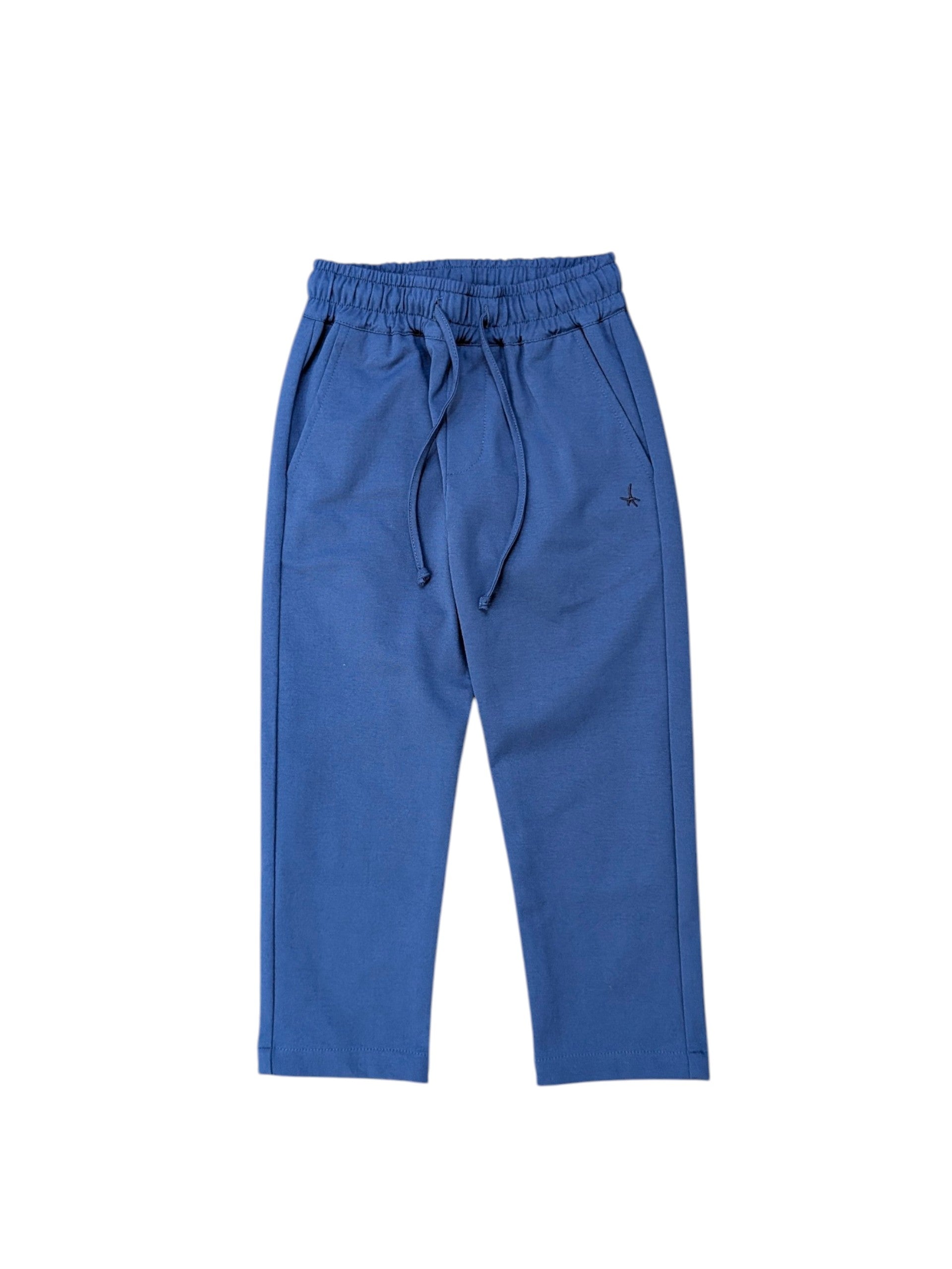 Pantalone blu con dettaglio logo cucito Atipico