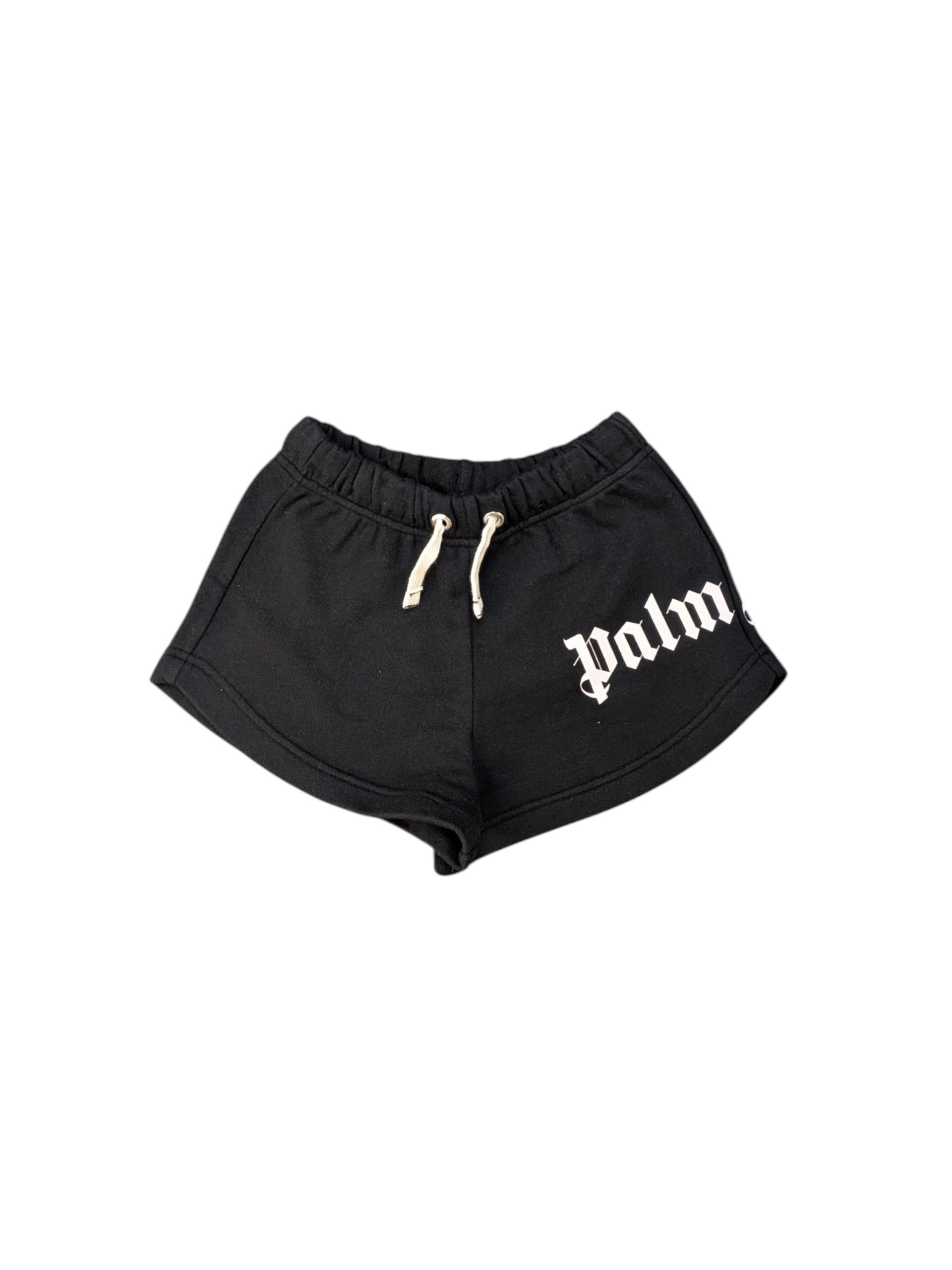 Pantaloncino in felpa nero con stampa logo Palm Angels