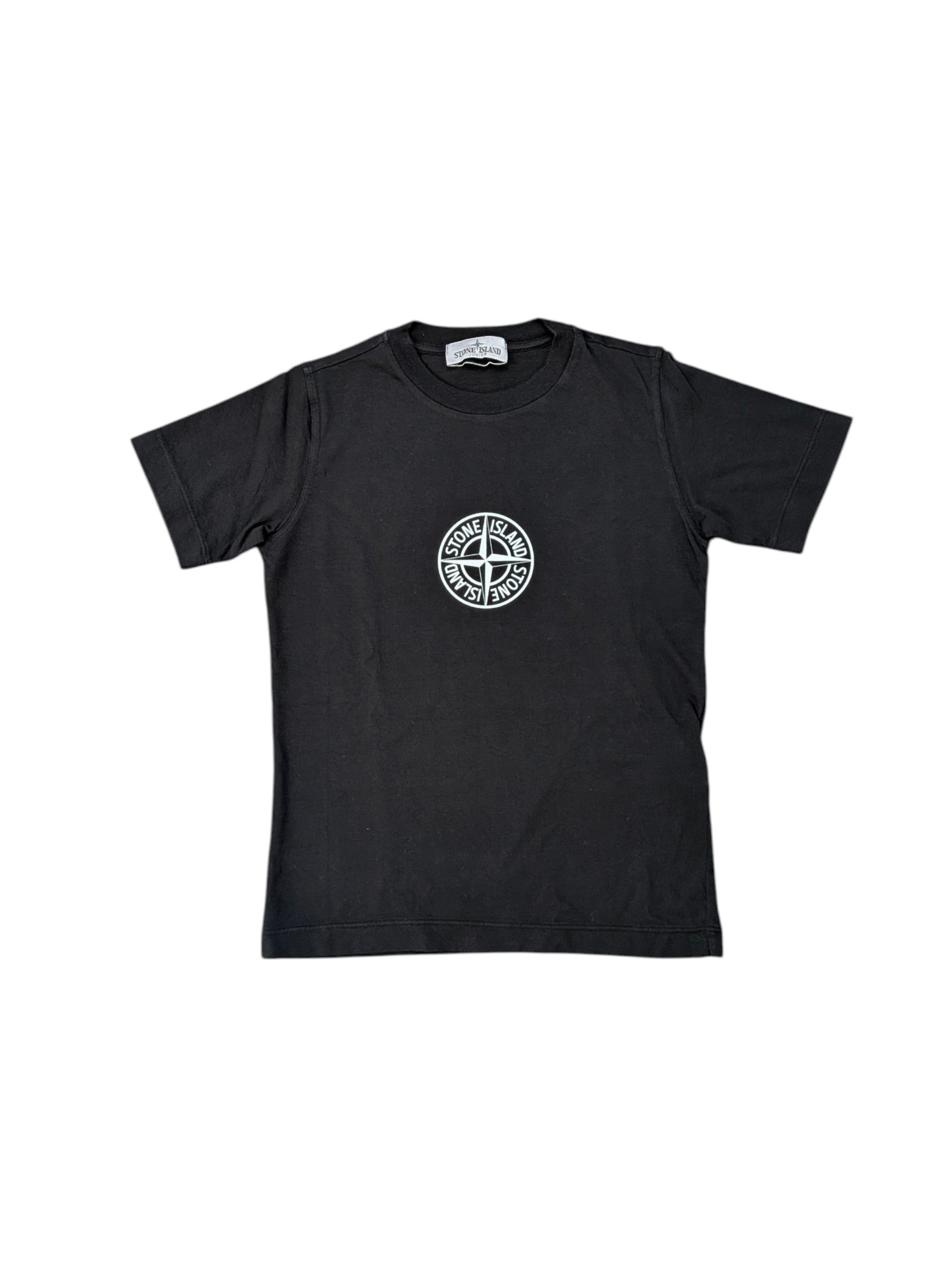 T-shirt nera con stampa logo Stone Island
