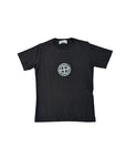 T-shirt nera con stampa logo Stone Island
