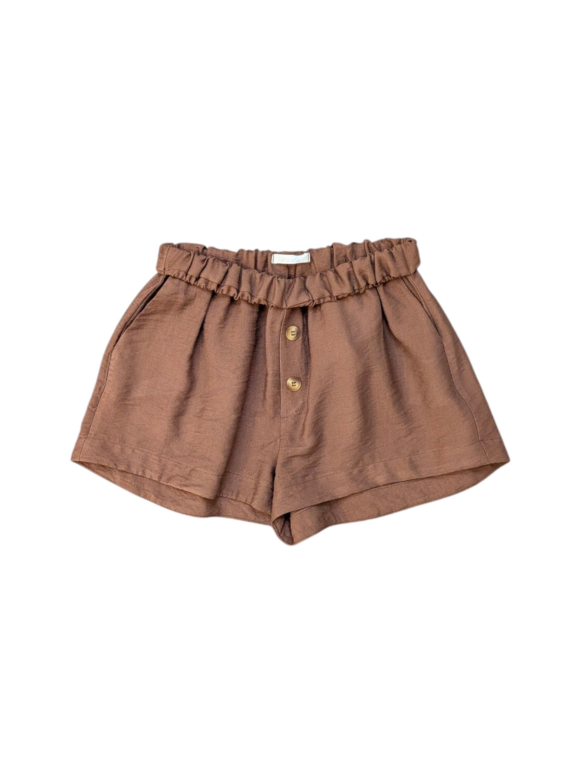 Pantaloncino marrone con bottoni Lulù