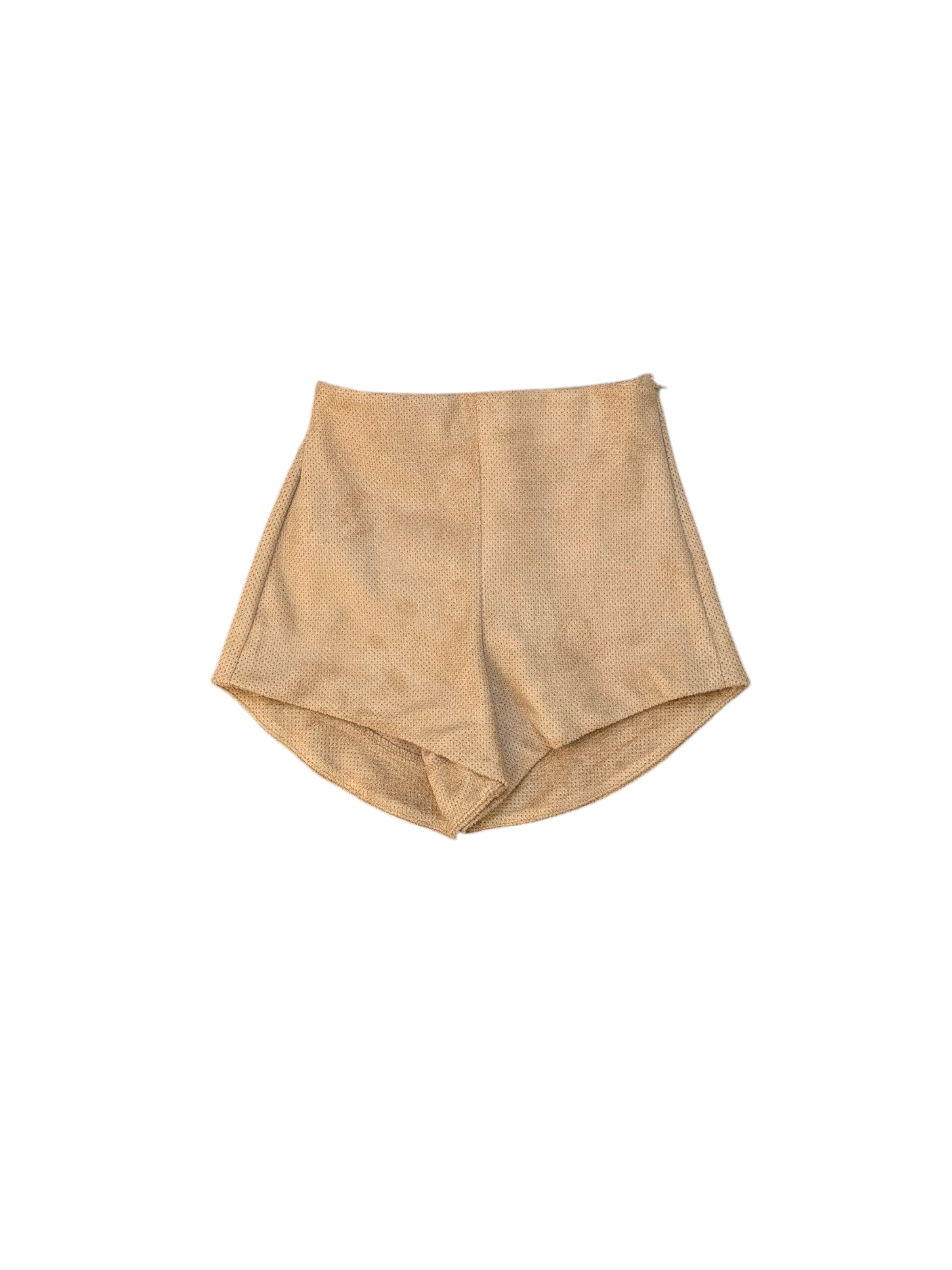 Pantaloncino effetto camoscio beige Lulù