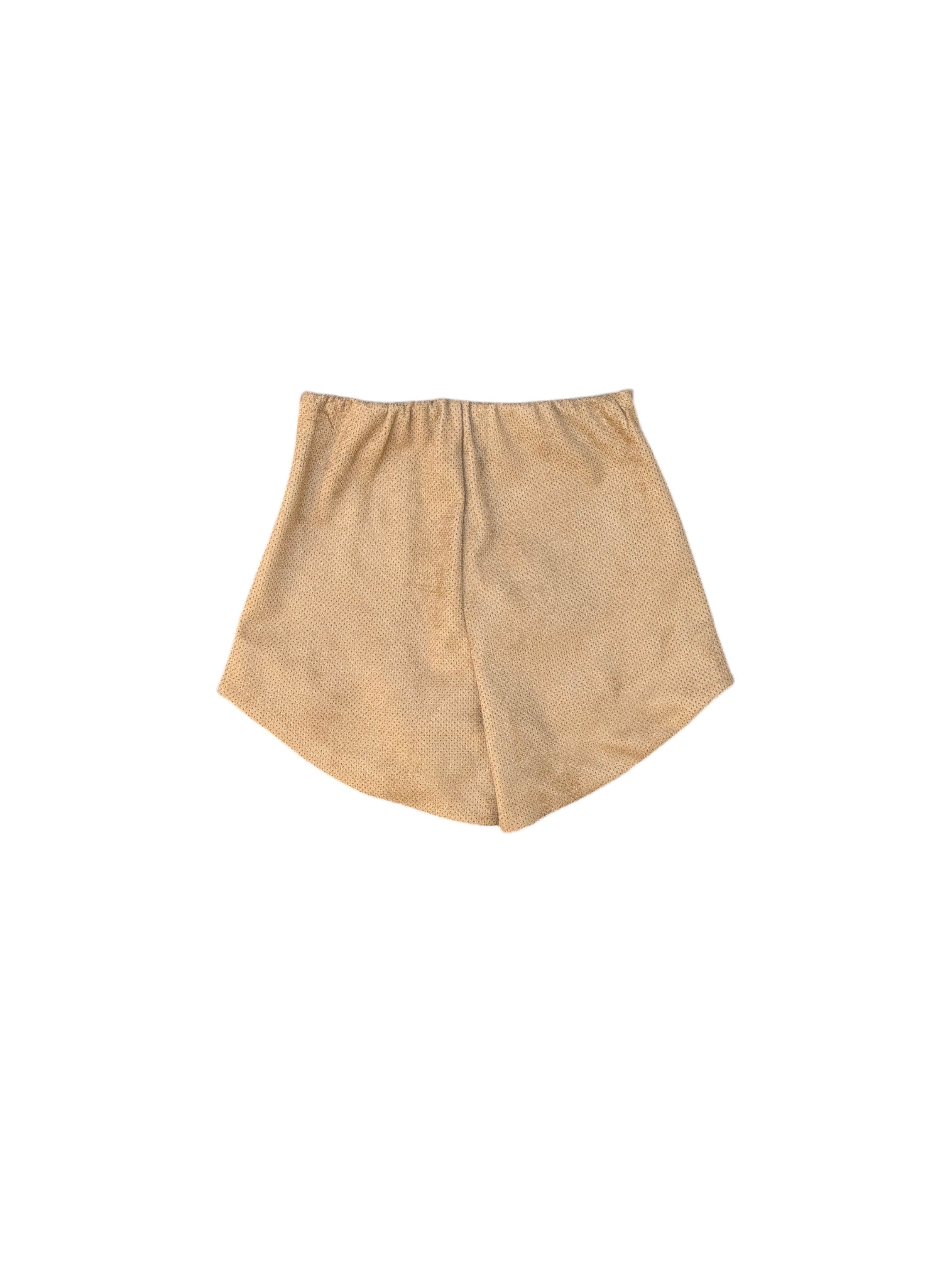 Pantaloncino effetto camoscio beige Lulù