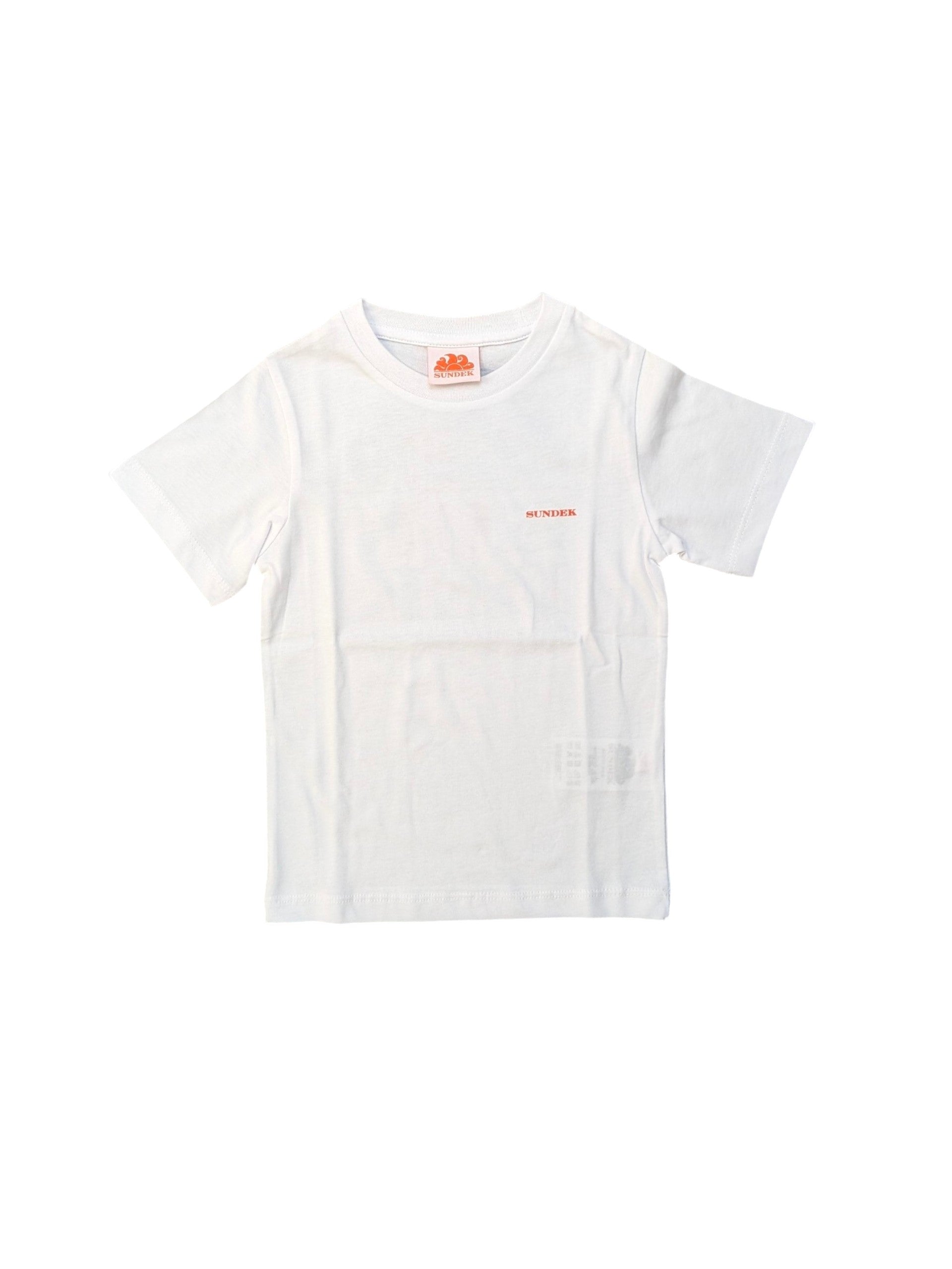 T-shirt bianca con stampa classica sul retro Sundek