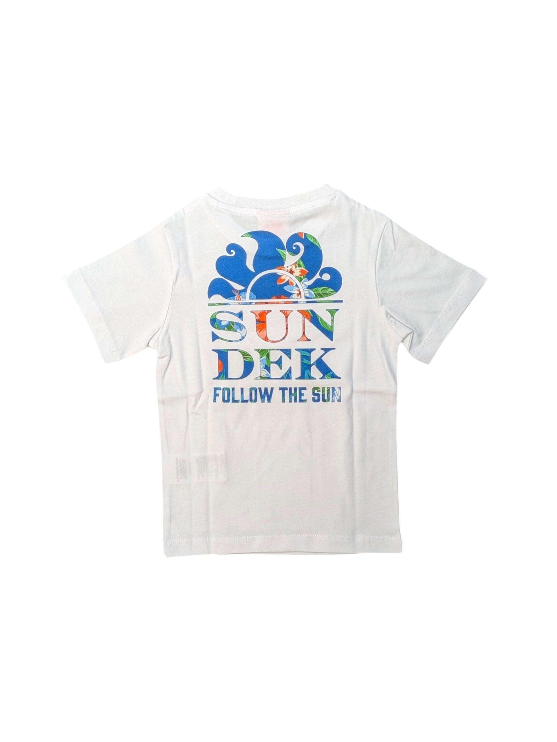T-shirt bianca con stampa classica sul retro Sundek