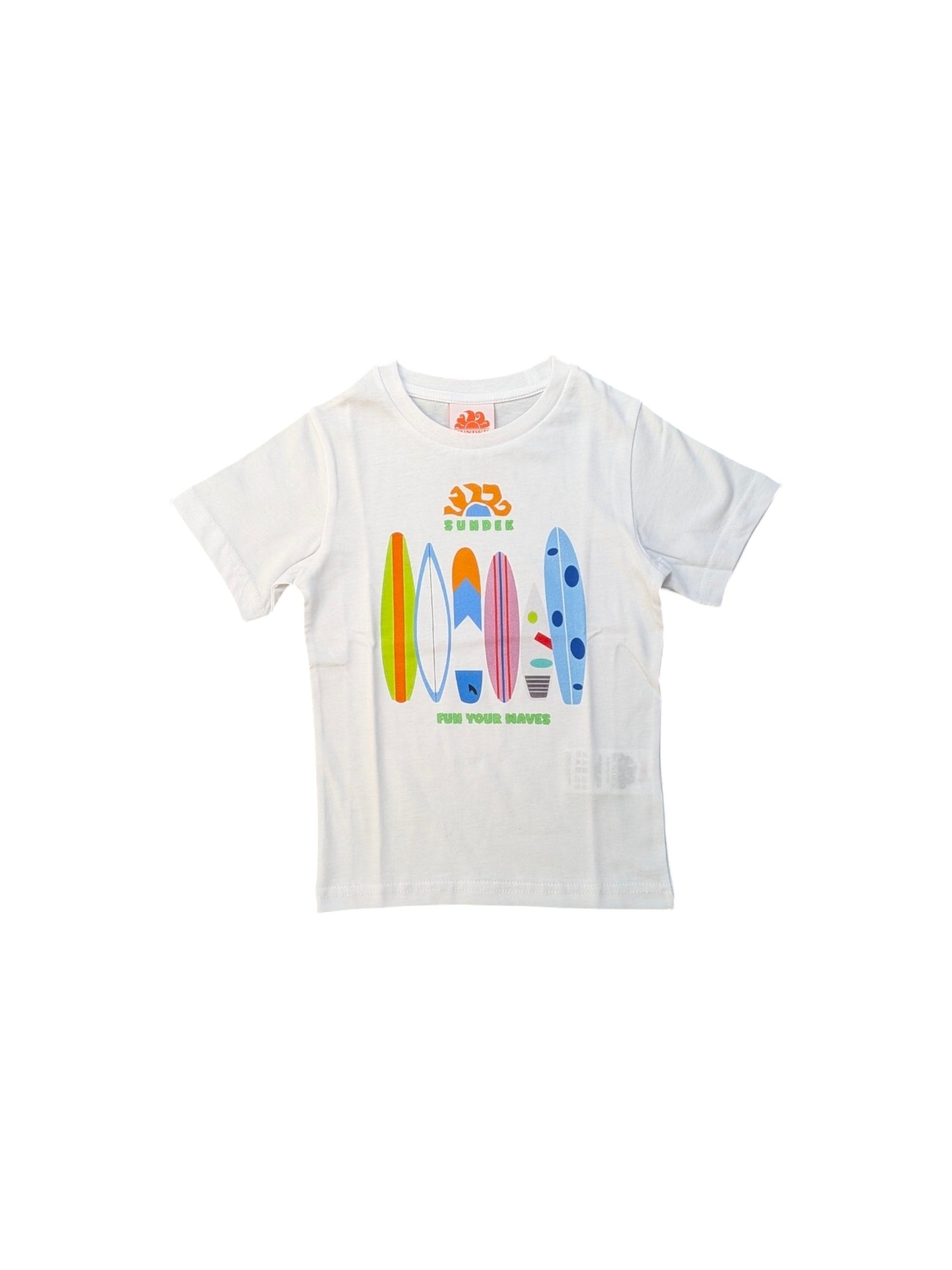 T-shirt bianca con stampa Sundek