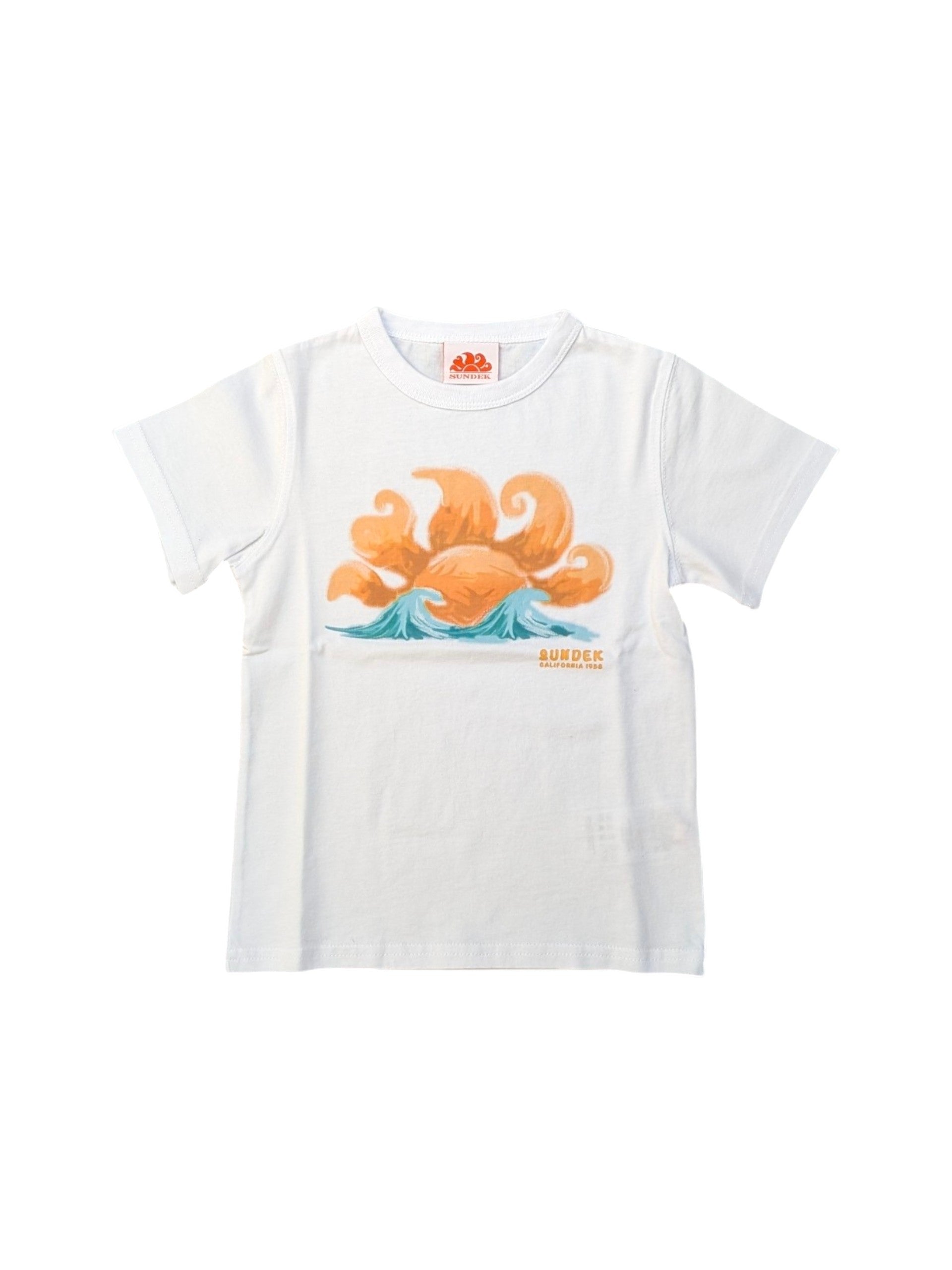 T-shirt bianca con stampa logo Sundek