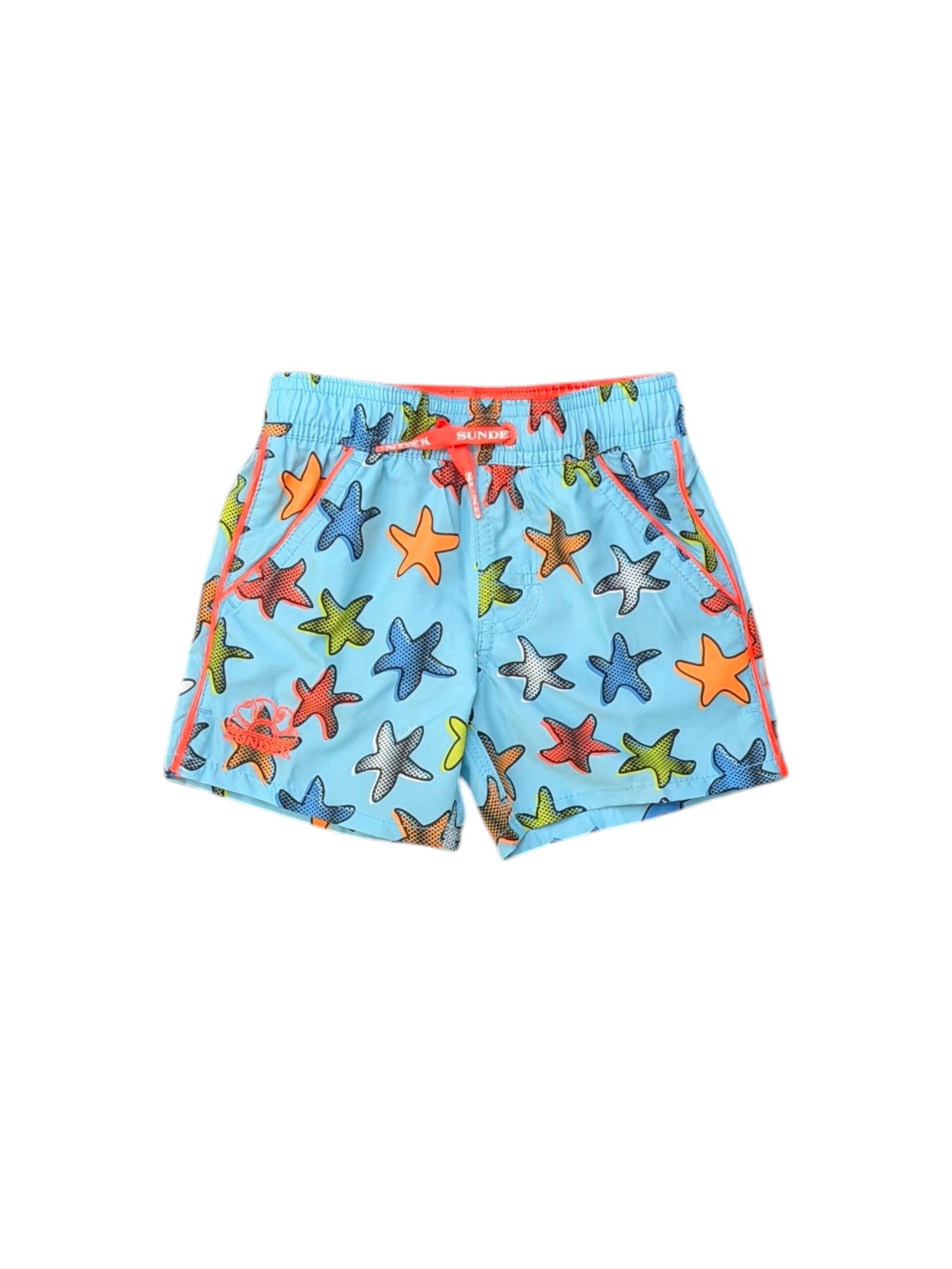Costume azzurro con stampa stelle marine Sundek