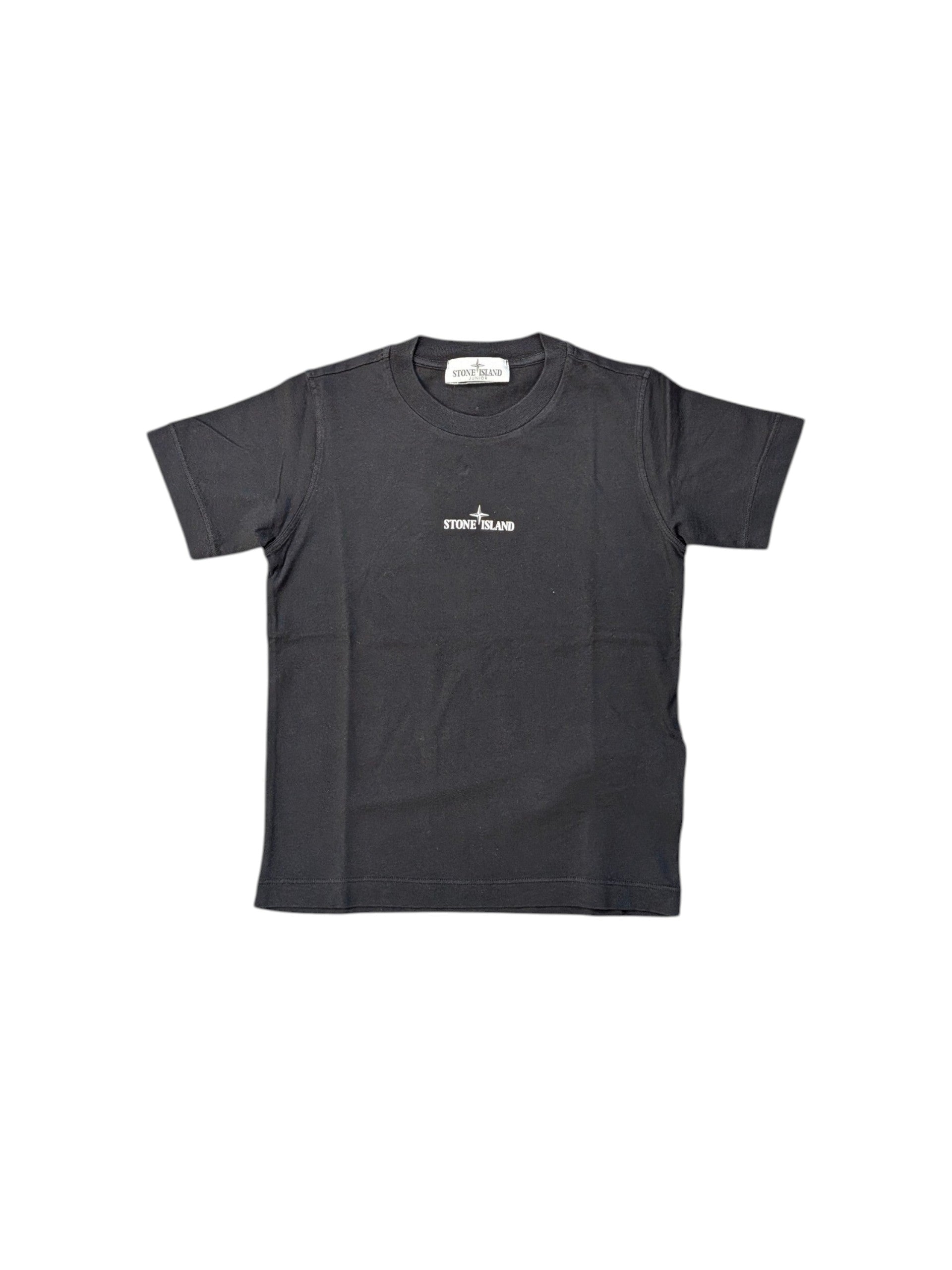 T-shirt nera con dettagli stampe Stone Island