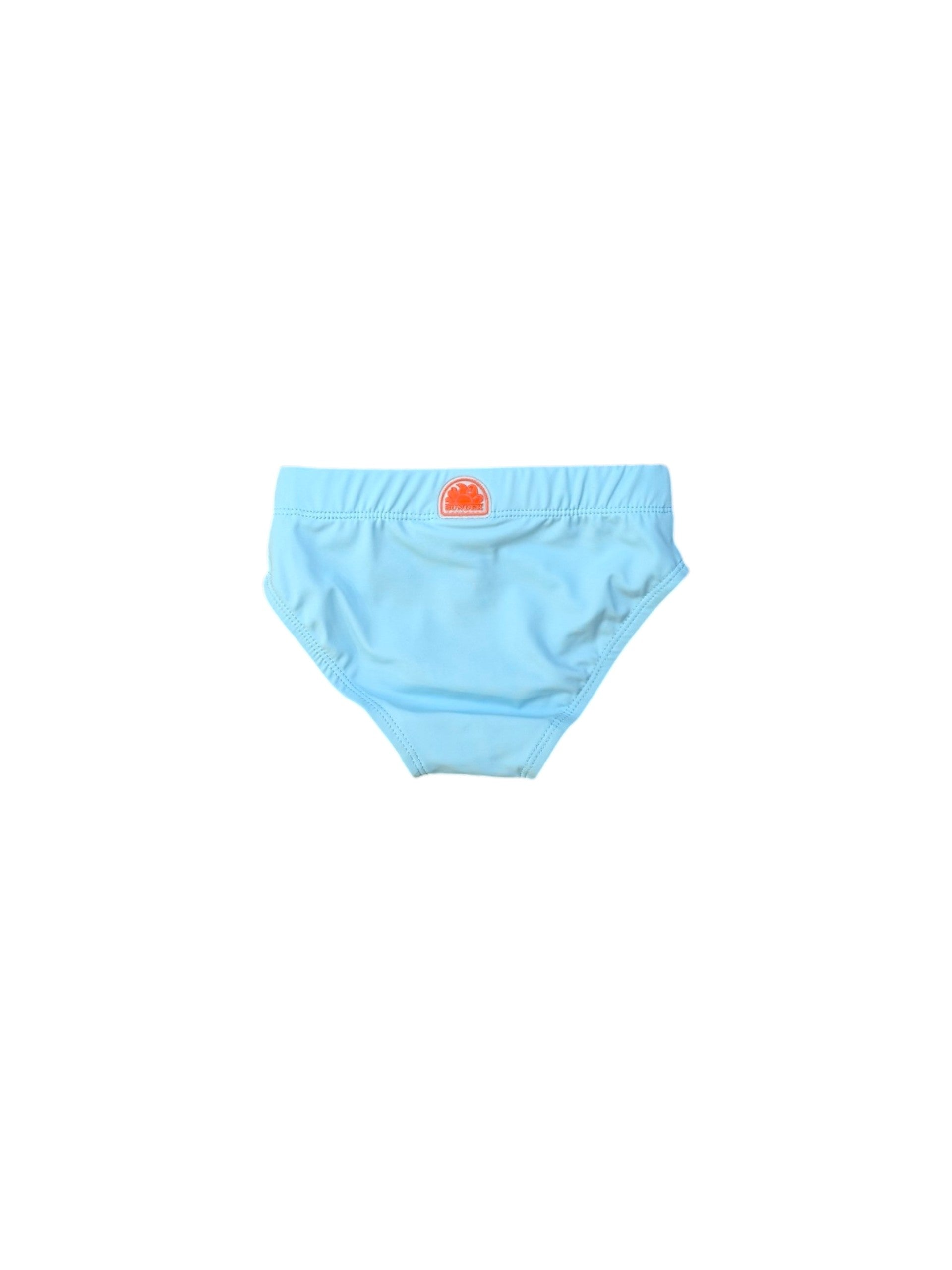 Costume slip azzurro con stampa logo Sundek